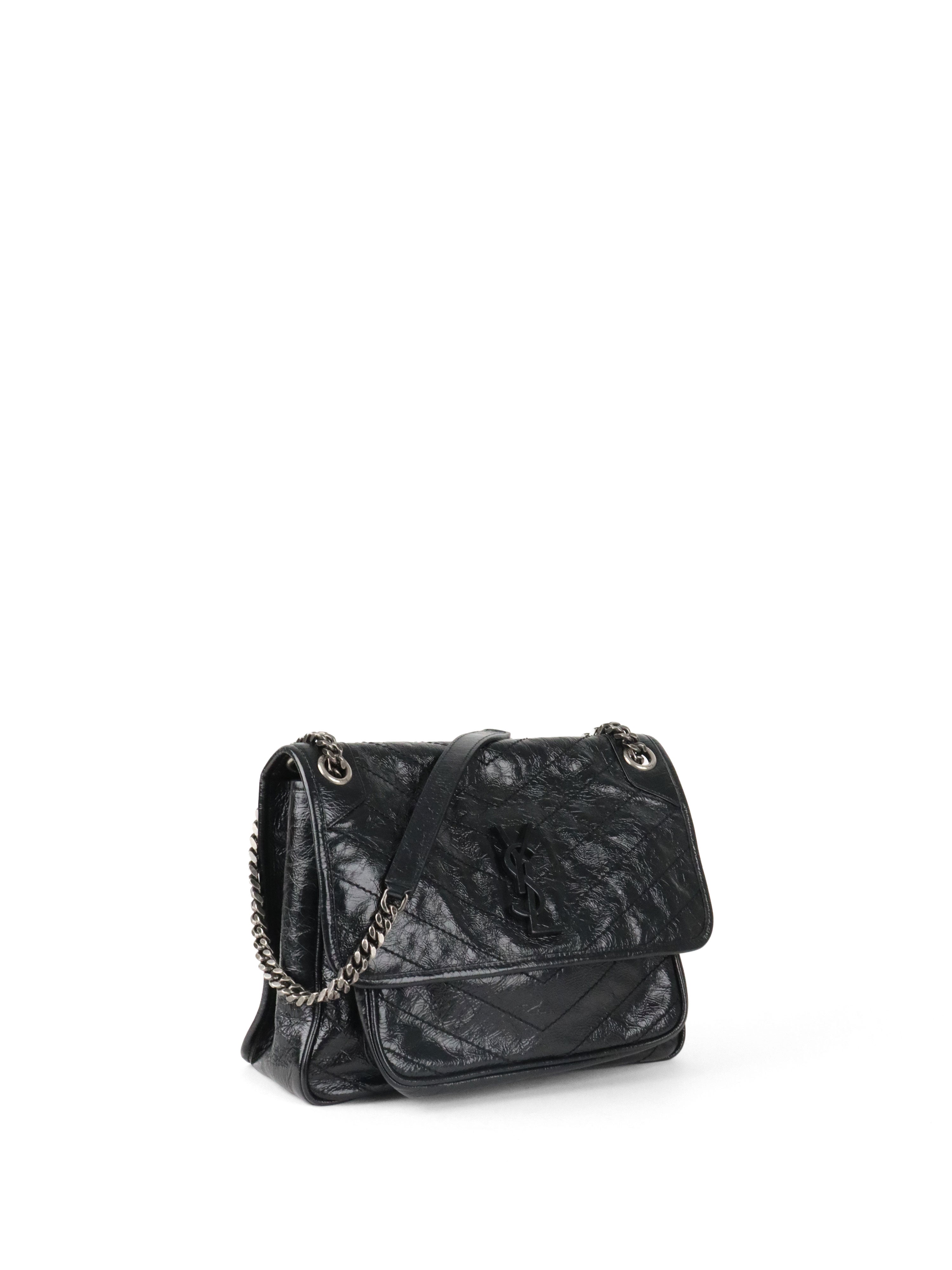 Saint Laurent Black Vintage Leather Medium Nikki Bag