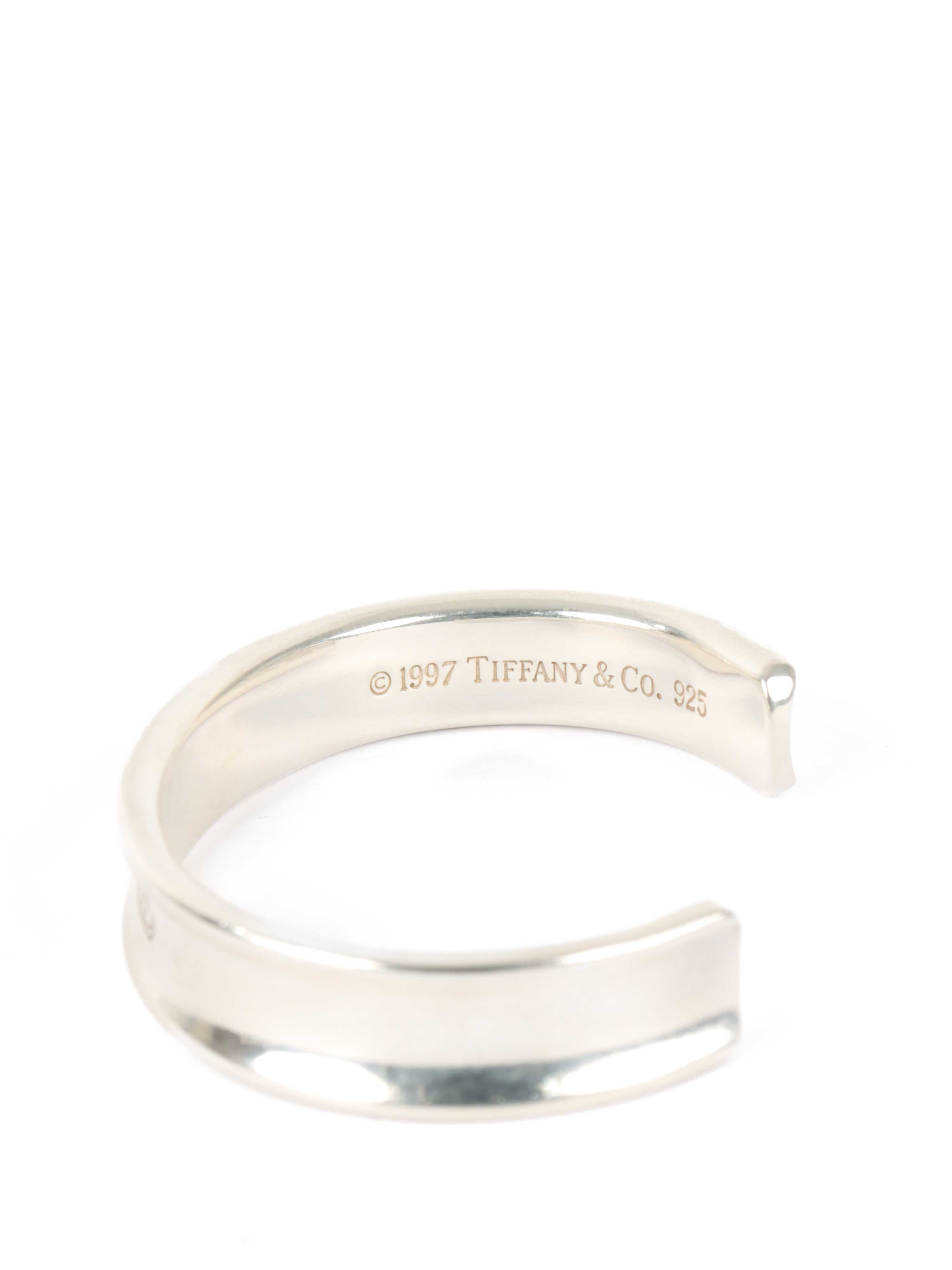 Tiffany and co 1997 Silver Narrow Cuff.