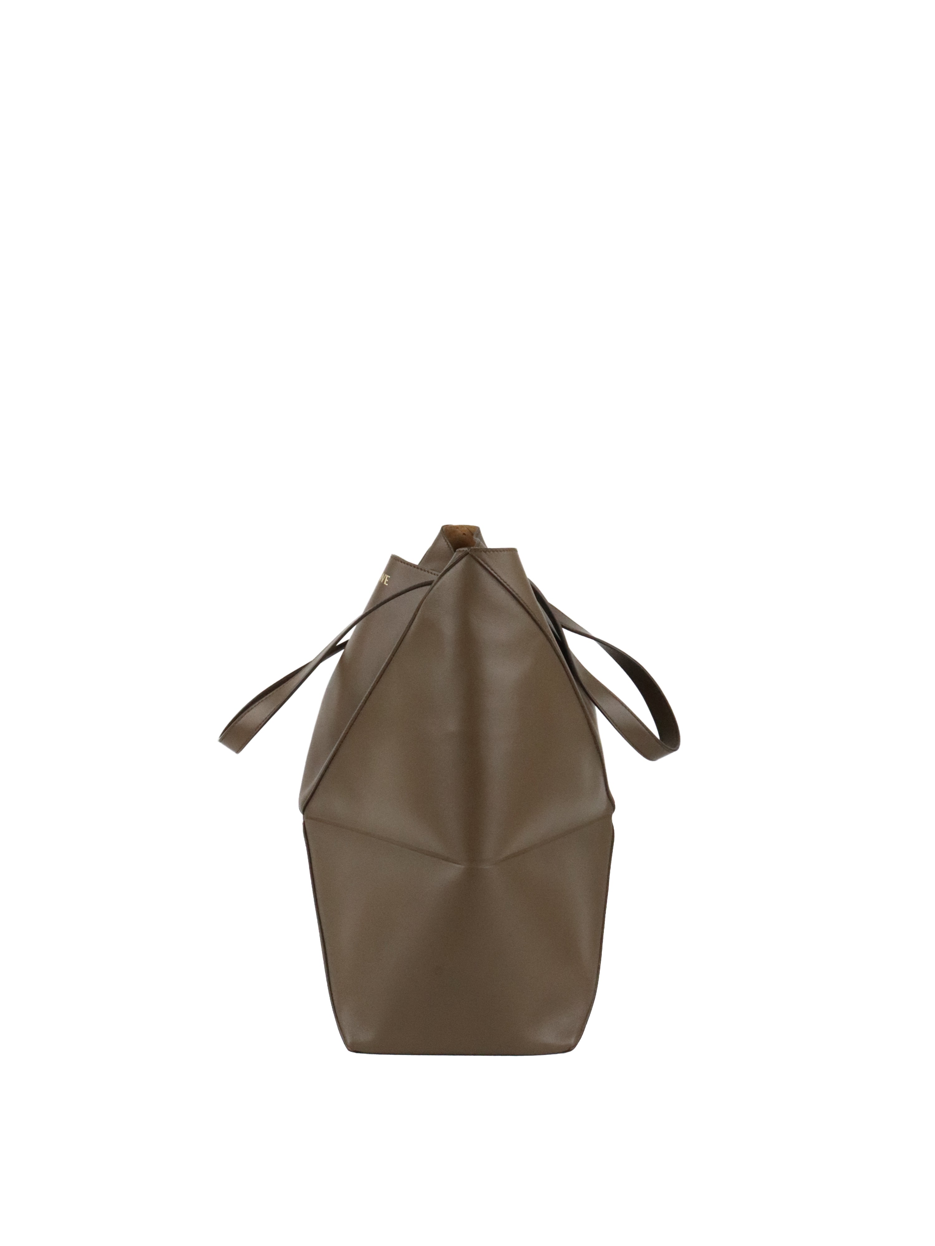 Loewe Large Dark Brown Puzzle Panelled Leather Tote Bag