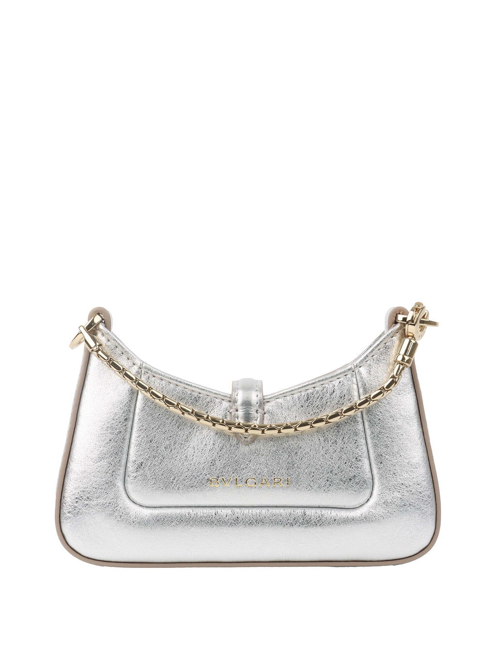 Bvlgari Metallic Silver mini Serpenti Shoulder Bag.
