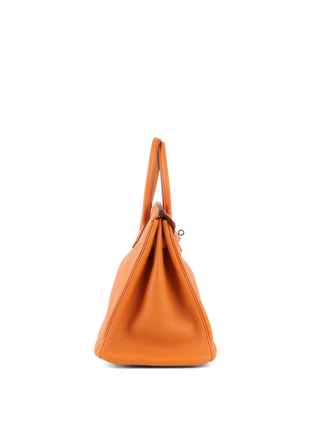 Hermes Birkin 35 Orange H Clemence Leather Stamp J Square