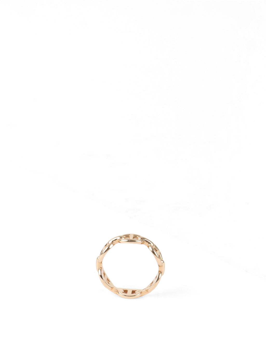 Hermes Rose Gold Chaine D'Ancre Enchainee Ring, Small Model