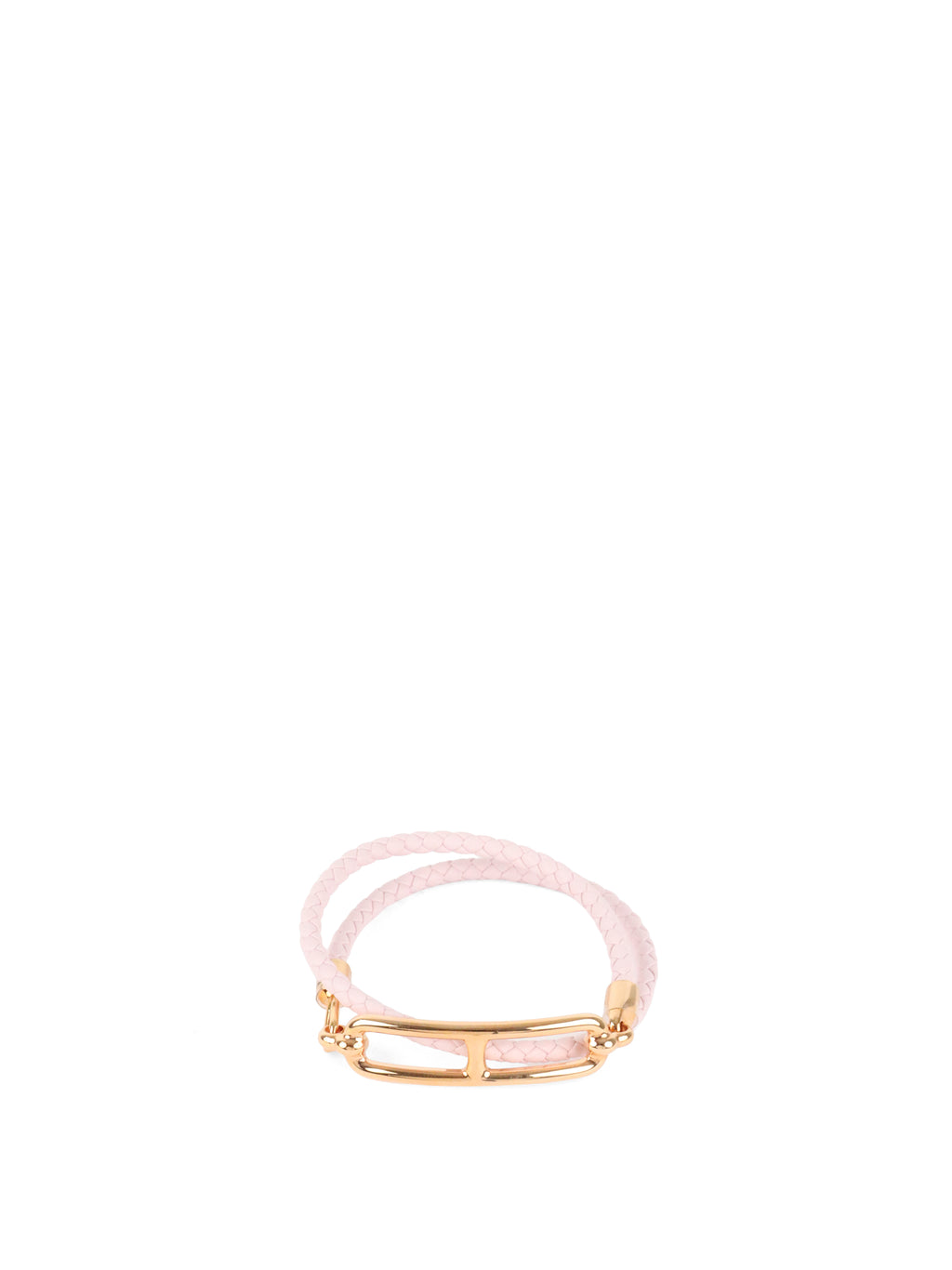 Hermes Mauve Pale Roulis Double Tour Bracelet RGHW