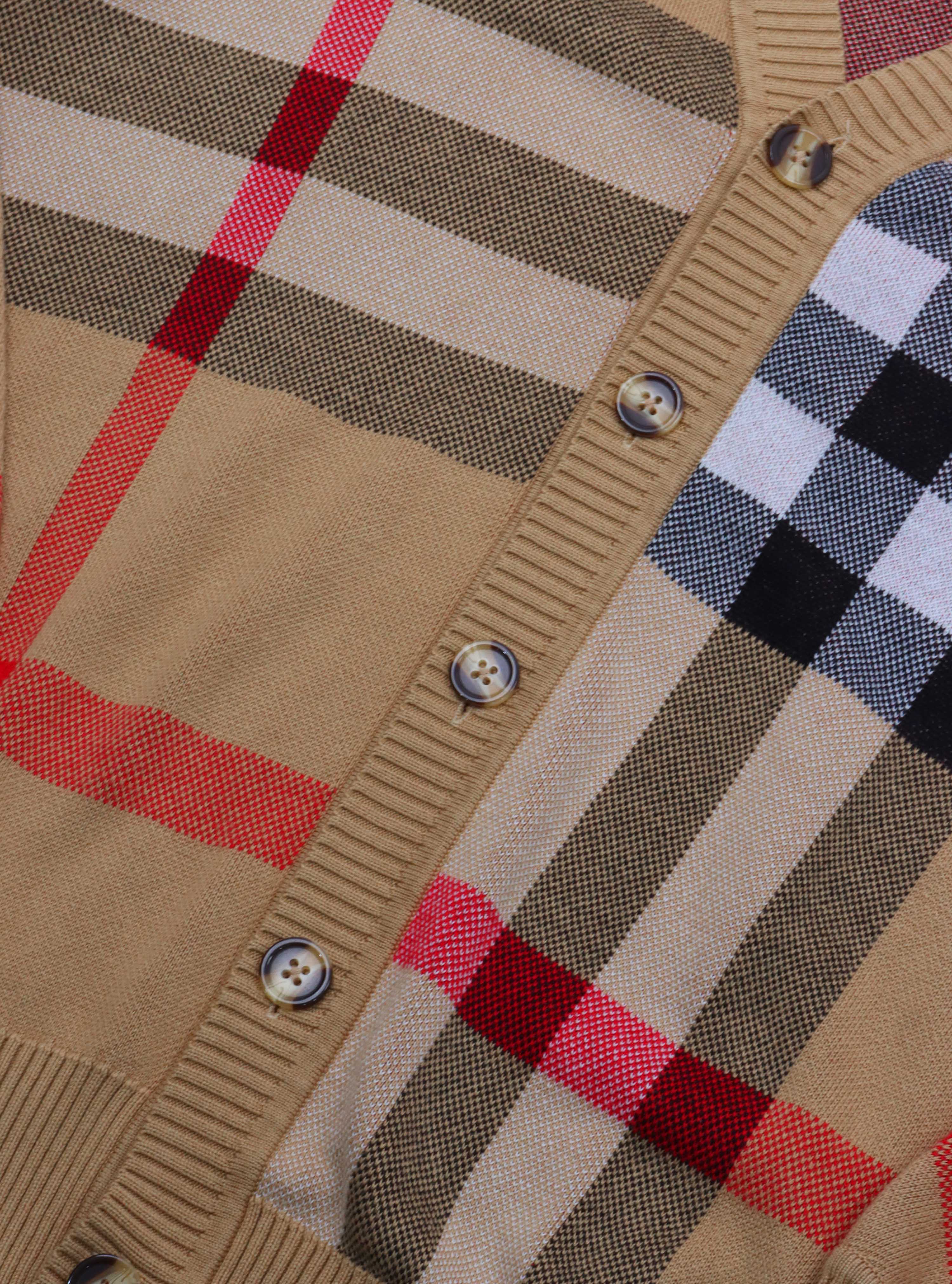 Burberry Check Wool Cardigan.