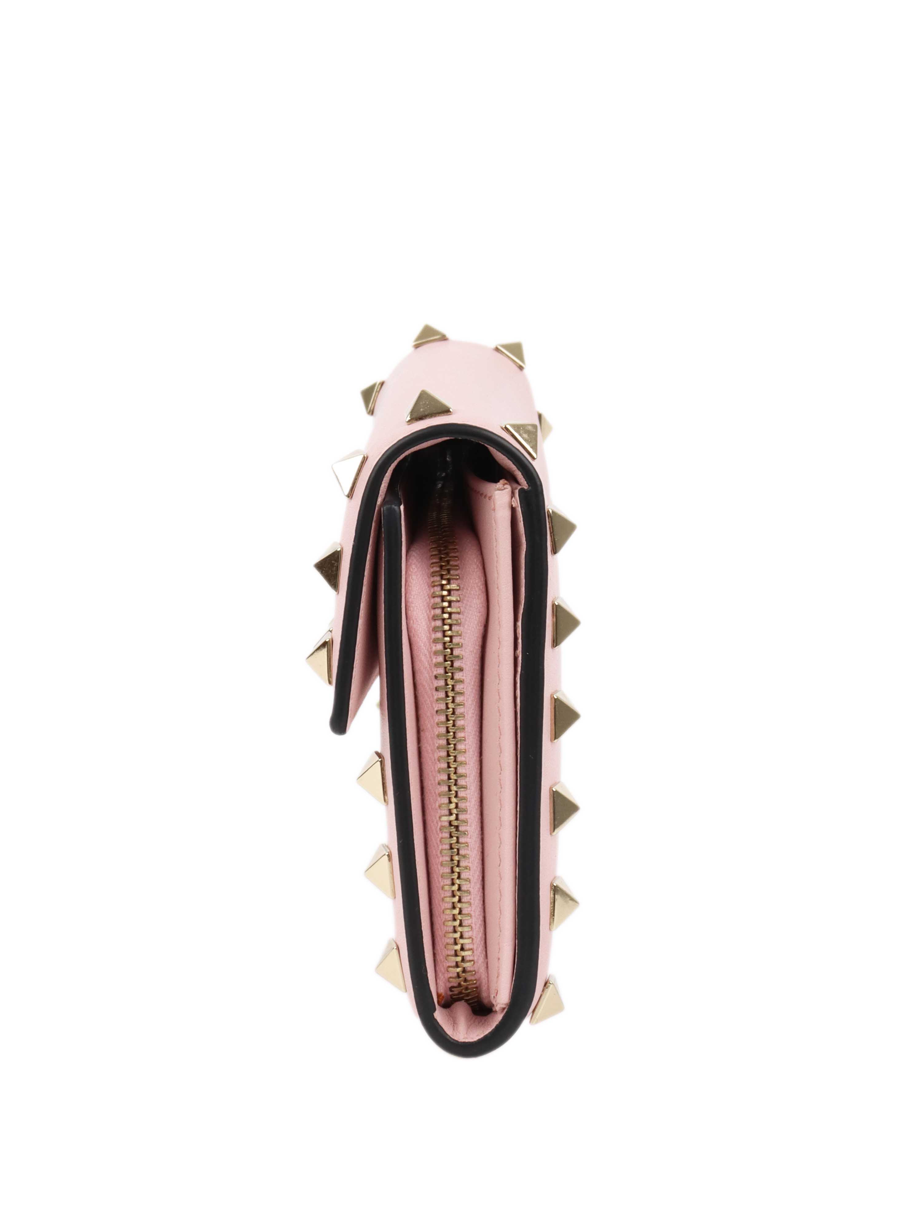 Valentino Pink Rockstud Wallet with Wristlet.