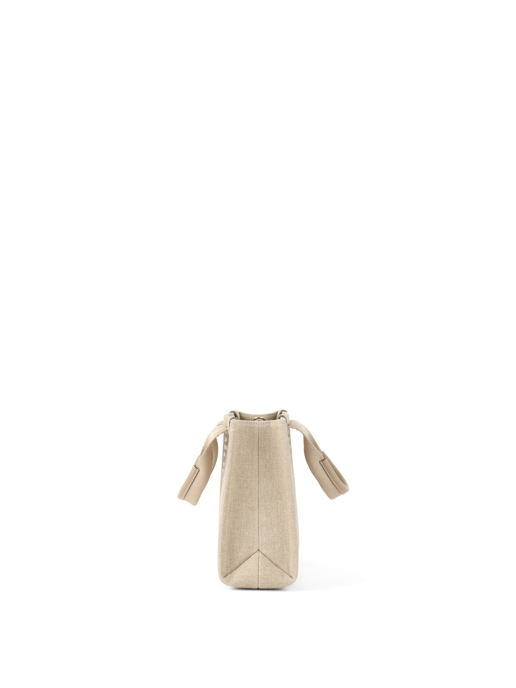 Chloe Neutral Small Woody Linen Tote Bag