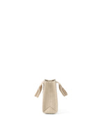 Chloe Neutral Small Woody Linen Tote Bag