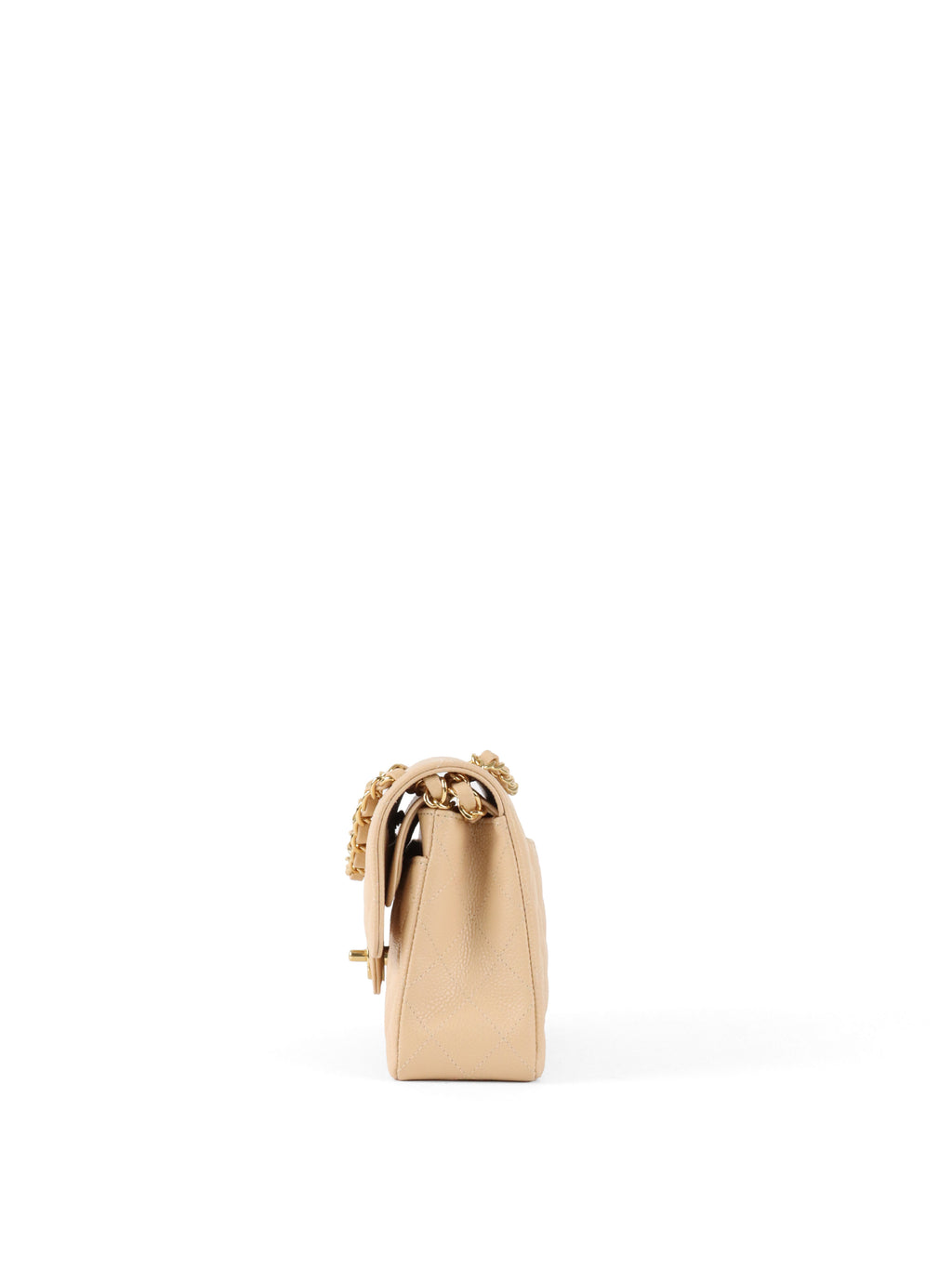 Chanel Small Beige Caviar Classic Flap