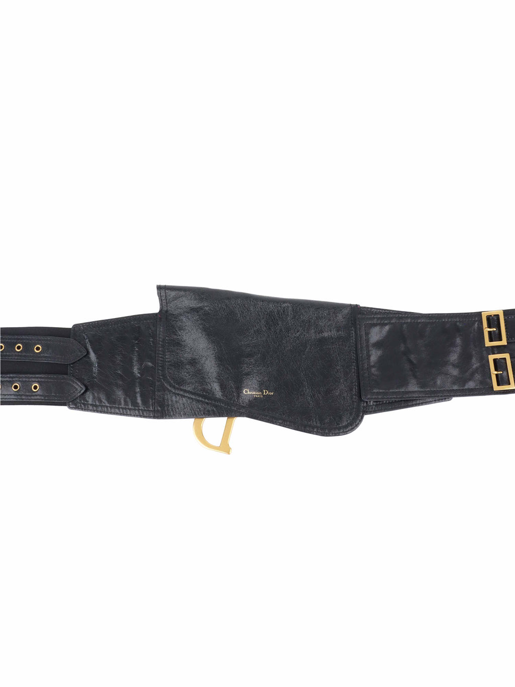 Dior Black Saddle Belt.