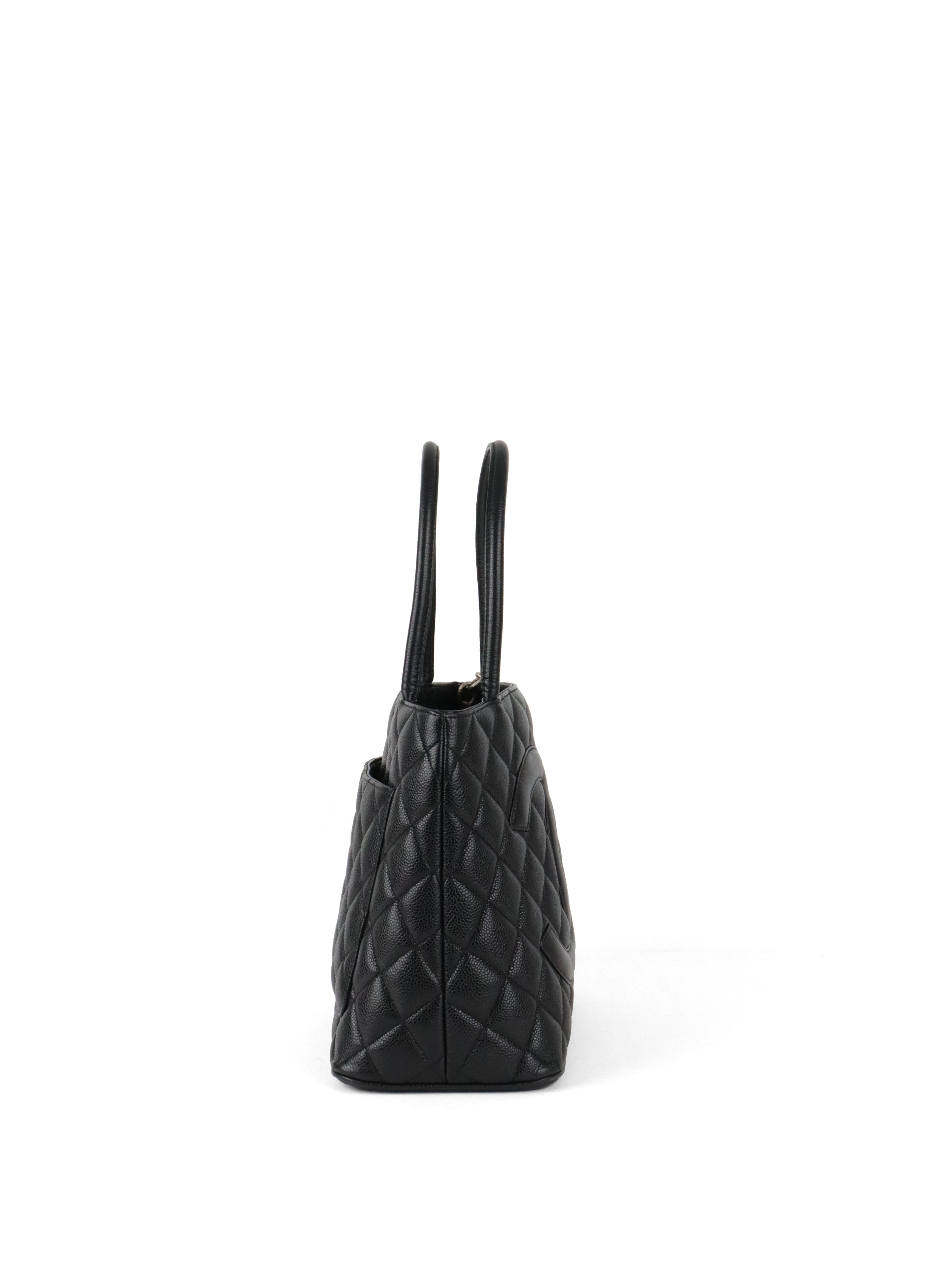 Chanel Black Caviar Vintage Medallion Tote