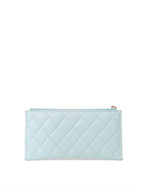 Chanel Light Blue Caviar Zip Wallet.