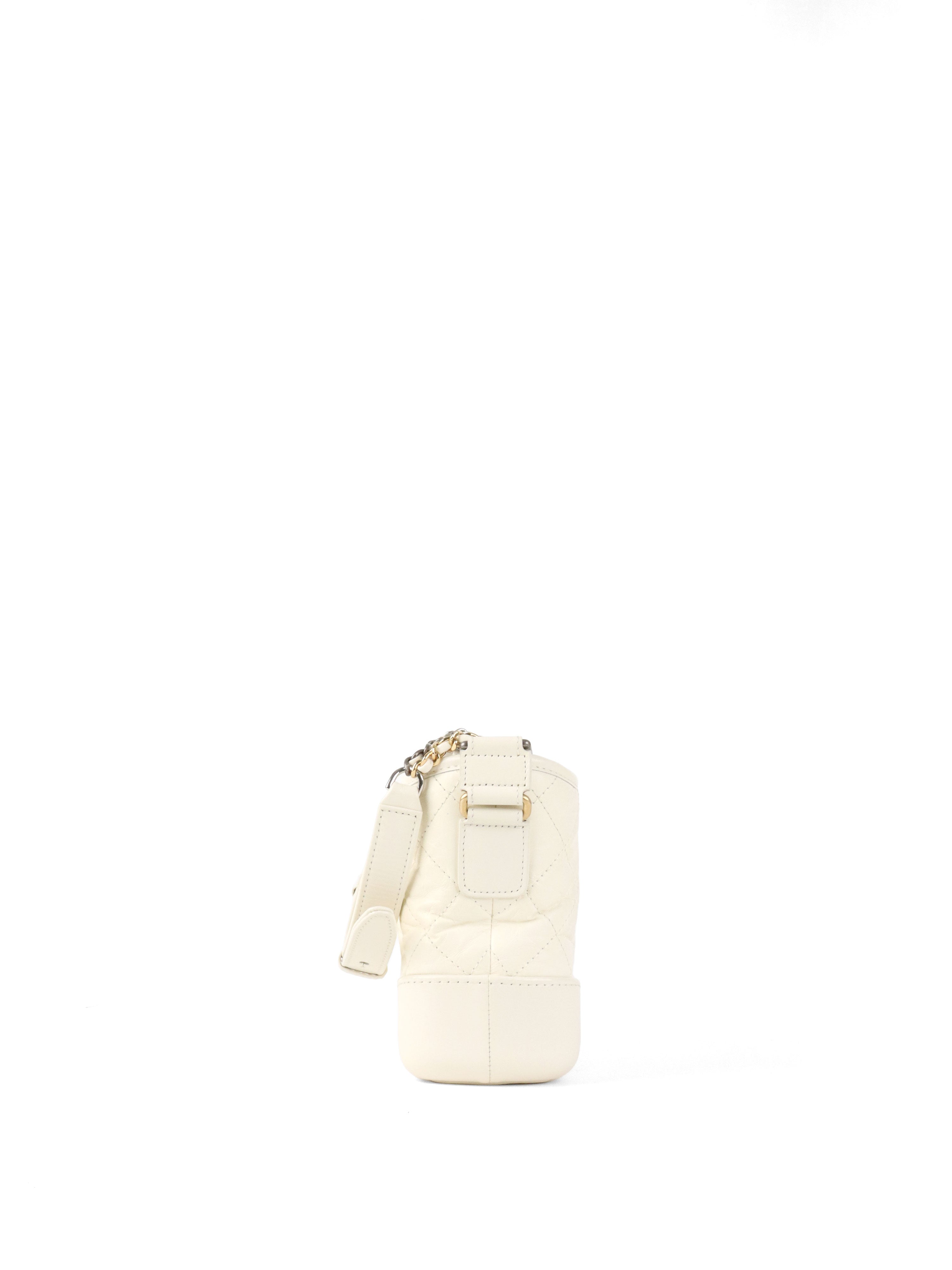 Chanel Small All White Aged Calfskin Gabrielle Bag