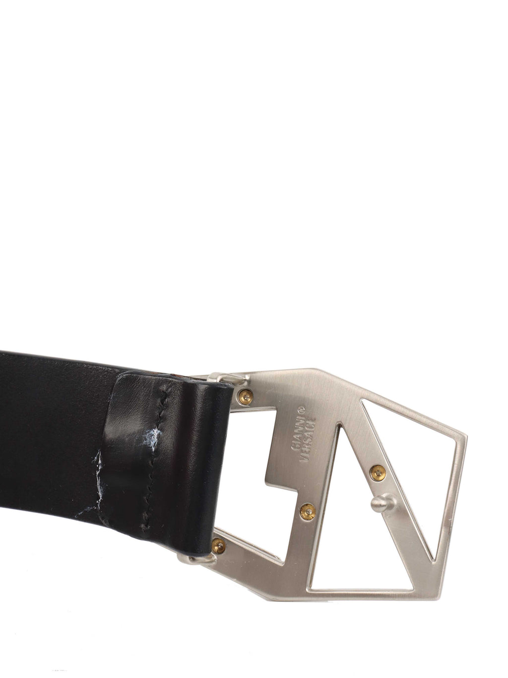 Versace Black Leather Belt.