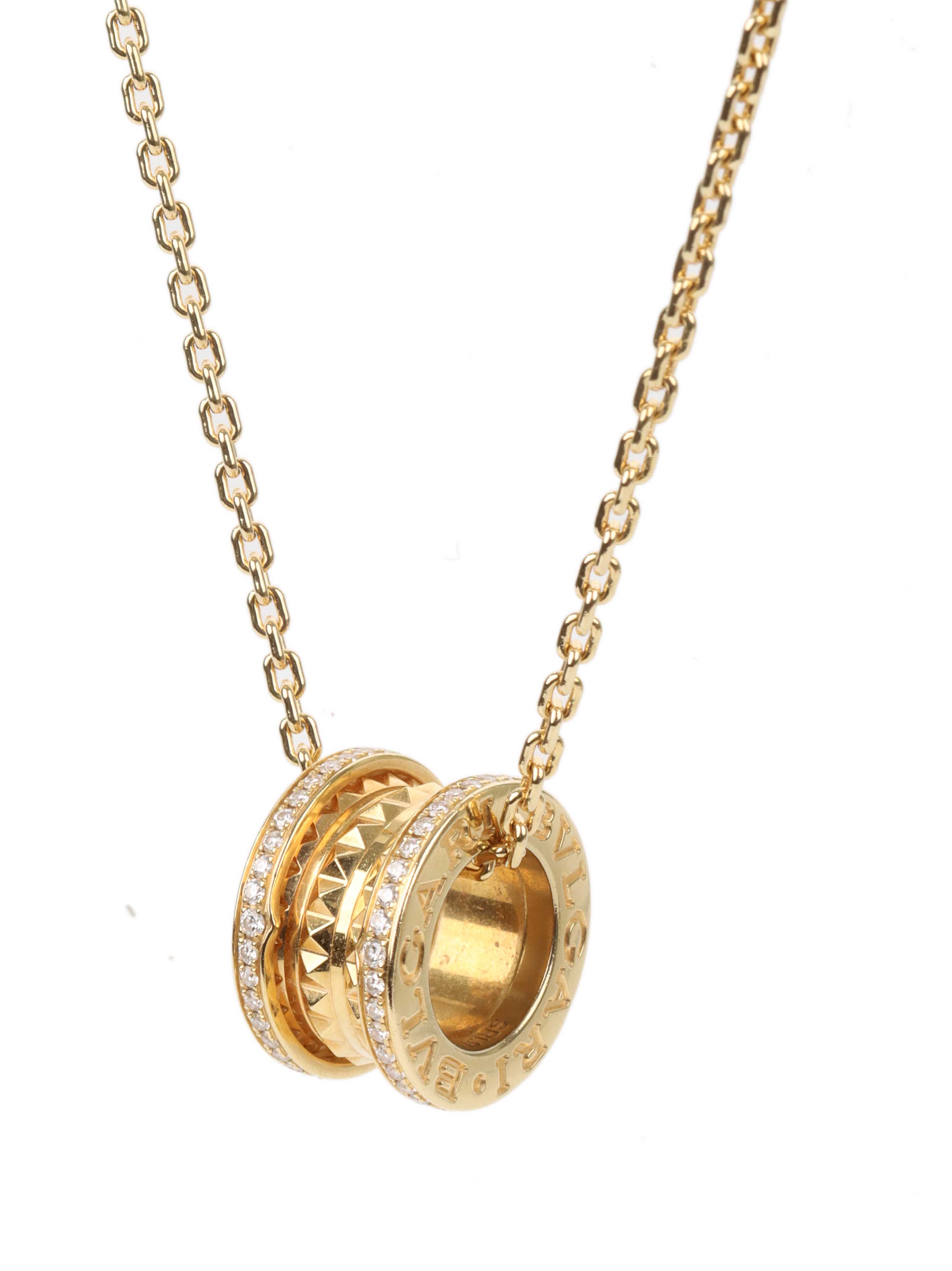 Bvlgari Limited Edition B.zero1 18k Yellow Gold with Diamond Necklace.