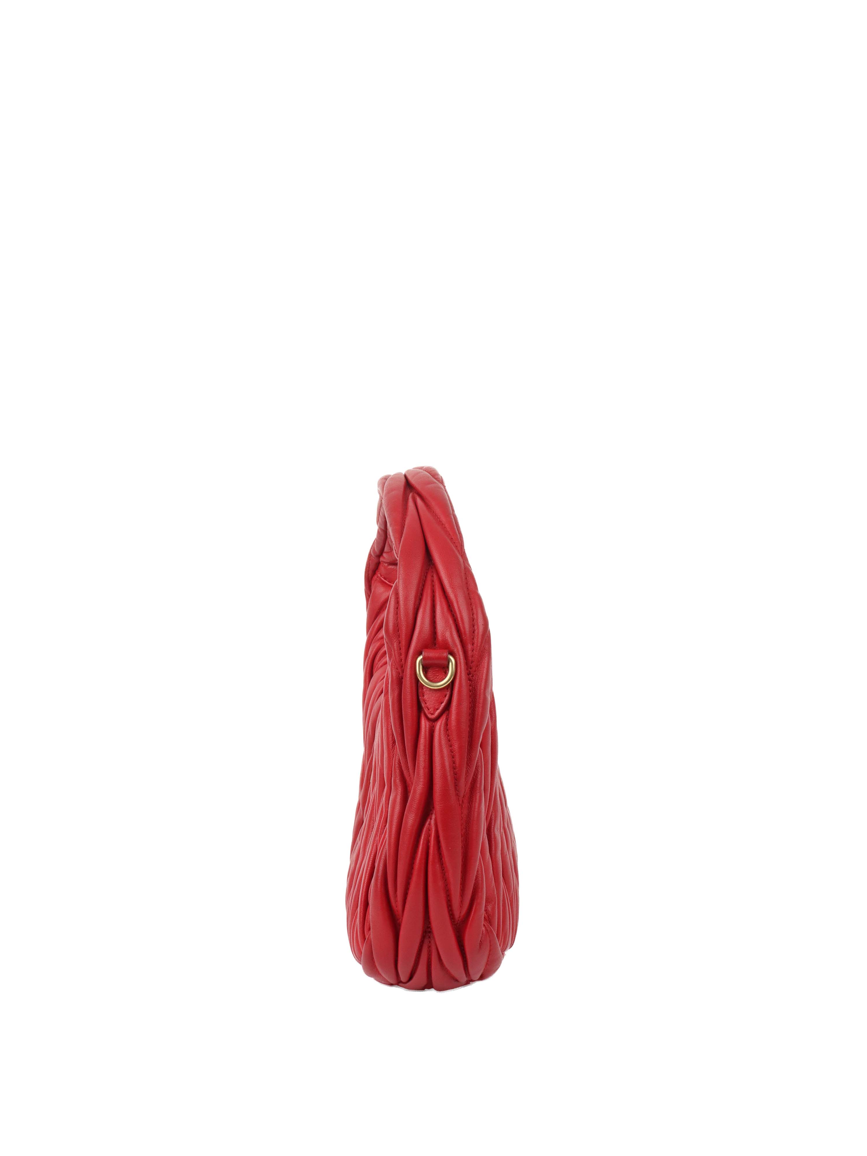 Miu Miu Small Red Wander Matelassé Bag.