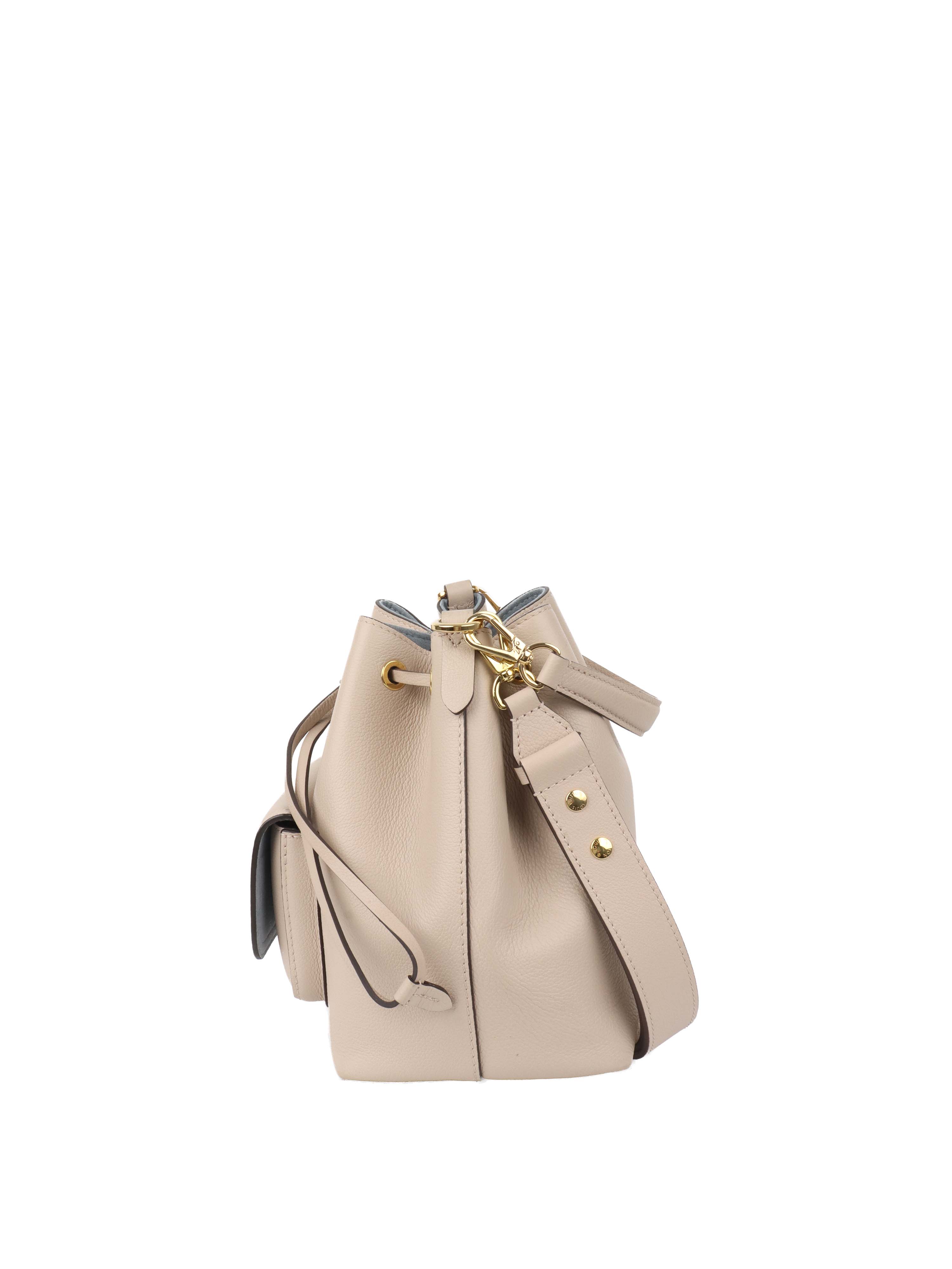 Louis Vuitton Beige Lockme Bucket Bag.