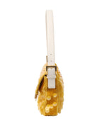 Fendi Yellow Sequin Baguette Shoulder Bag.
