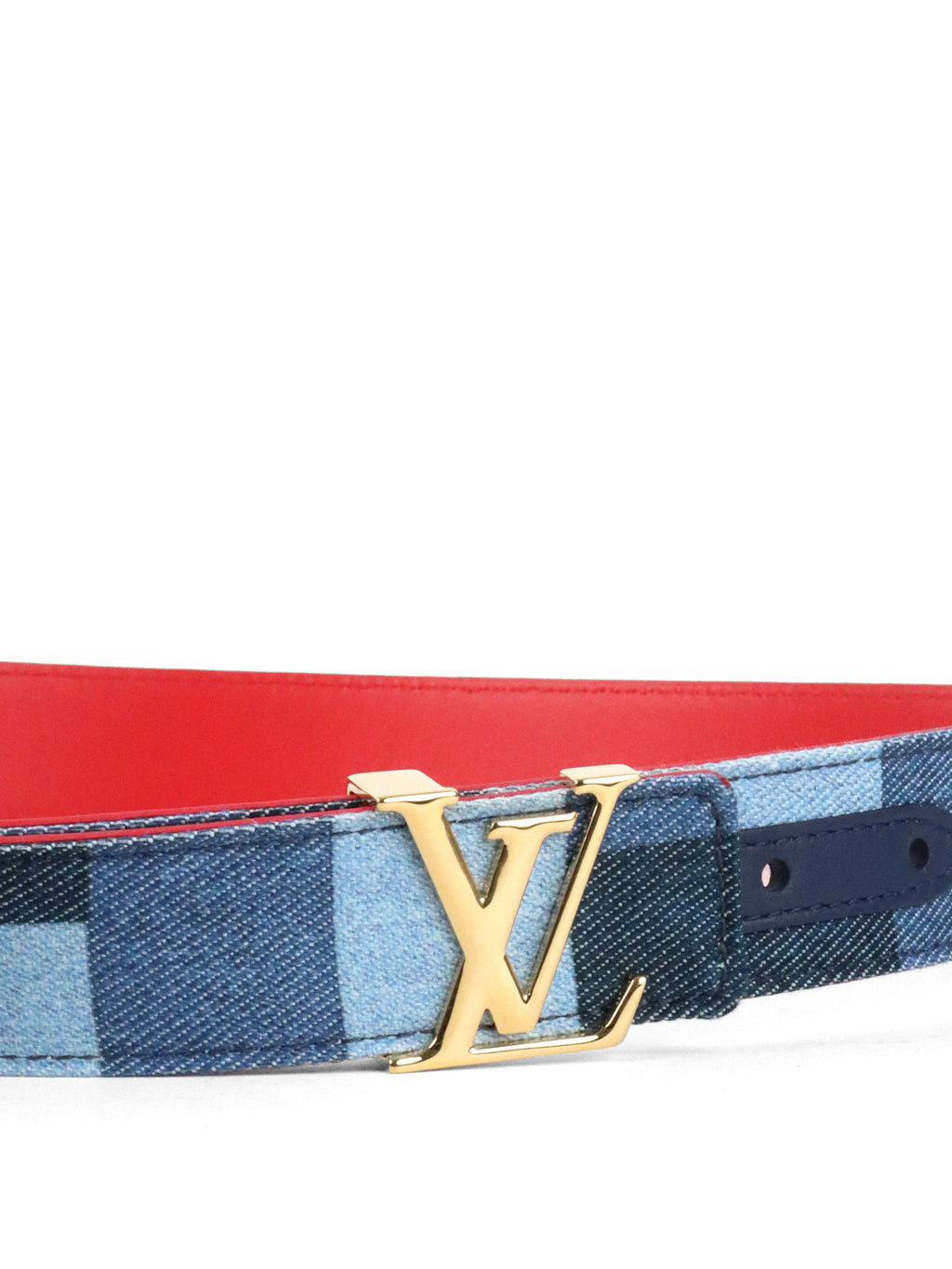 Louis Vuitton Denim LV Iconic Belt Damier & Monogram Patchwork Belt size 90