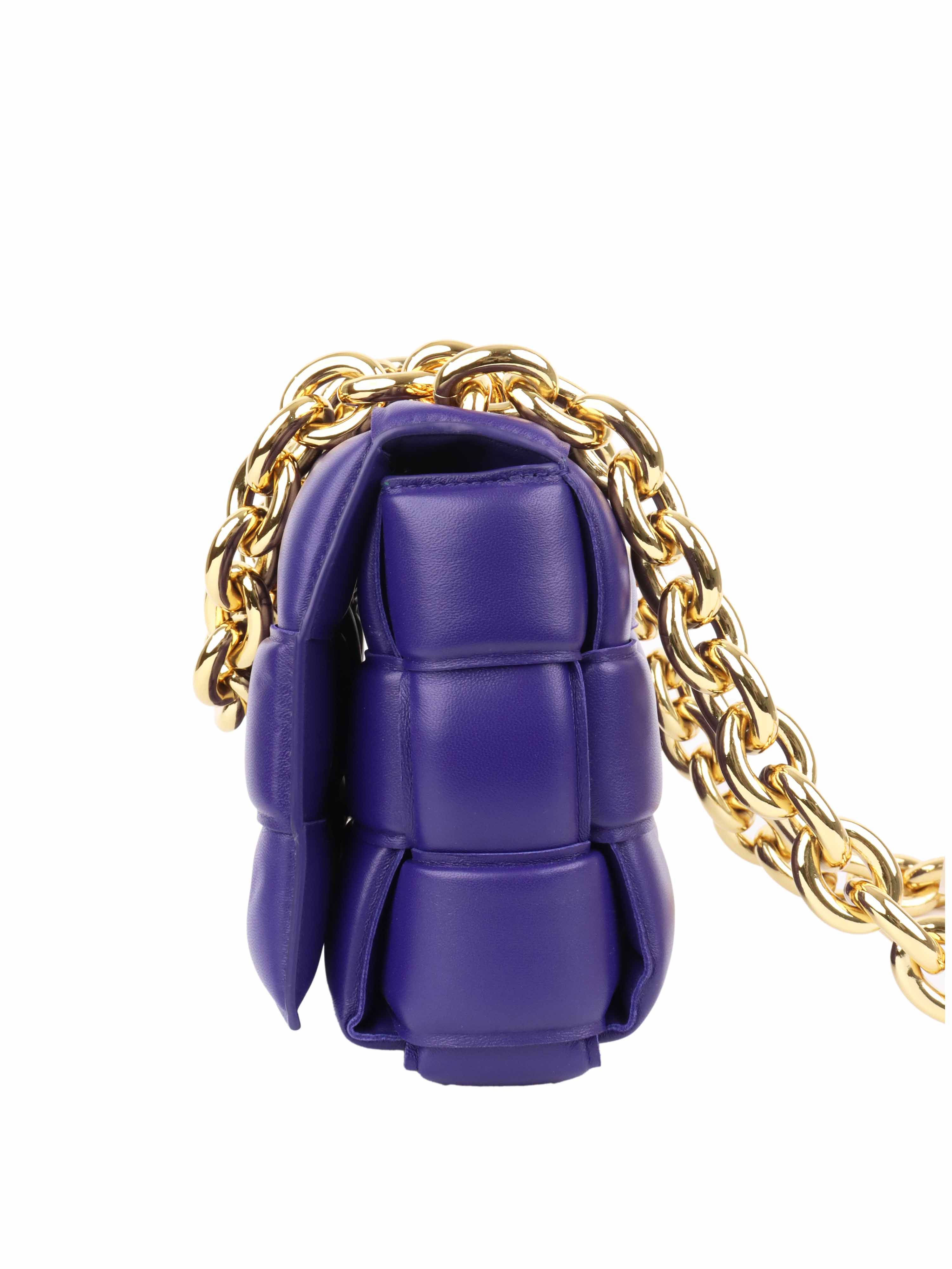 Bottega Veneta Purple Padded Chain Casette Bag.