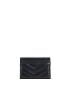 Saint Laurent Black Cassandre Matelasse Card Holder