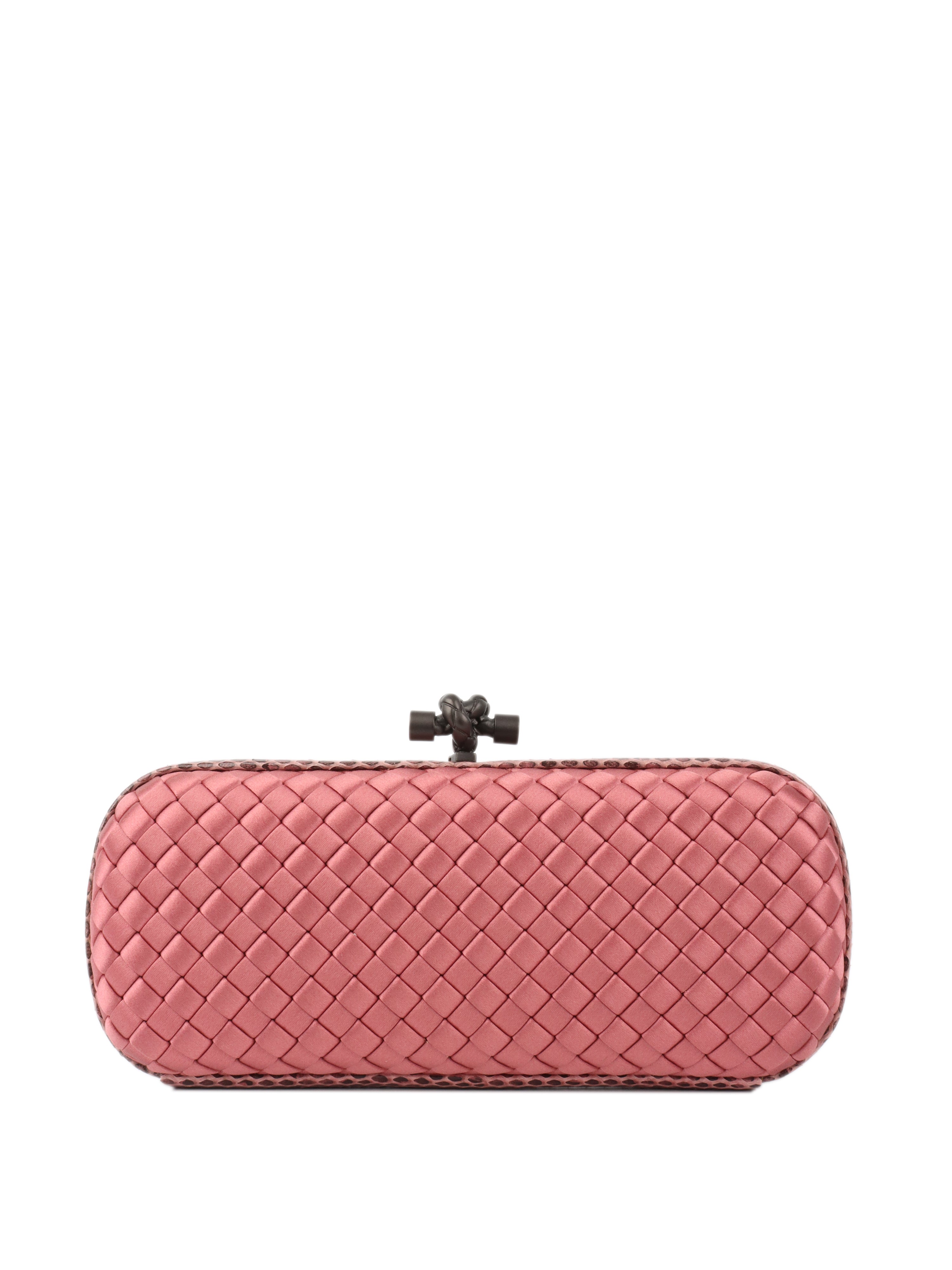 Bottega Veneta Pink Intrecciato Long Clutch.