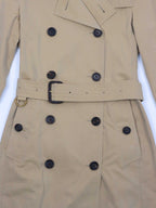 Burberry Long Trench Coat in Tan.