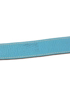 Hermes Bleu Jean/Noir Leather H Belt.