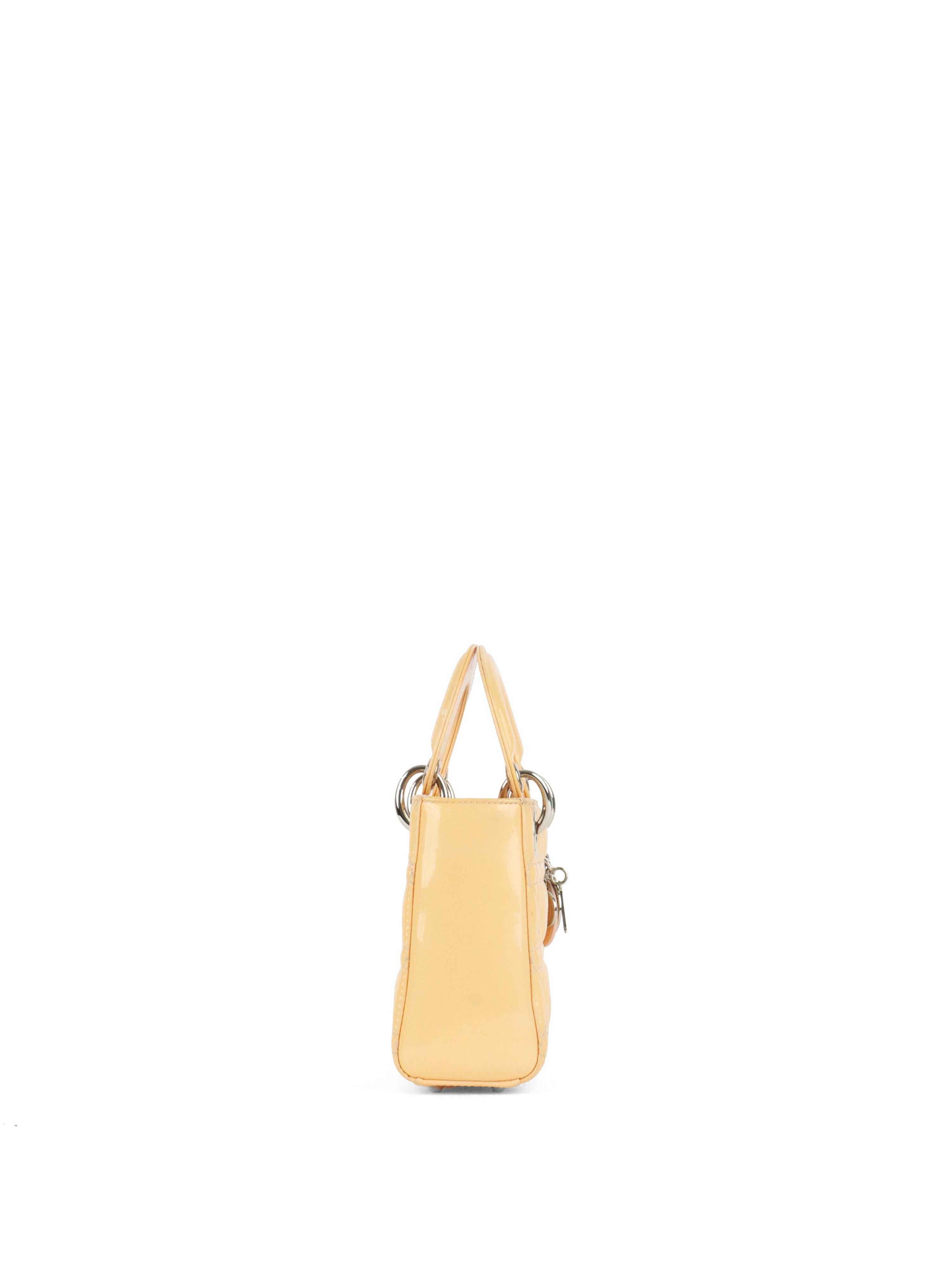 Dior Patent Beige Mini Lady Dior Bag SHW