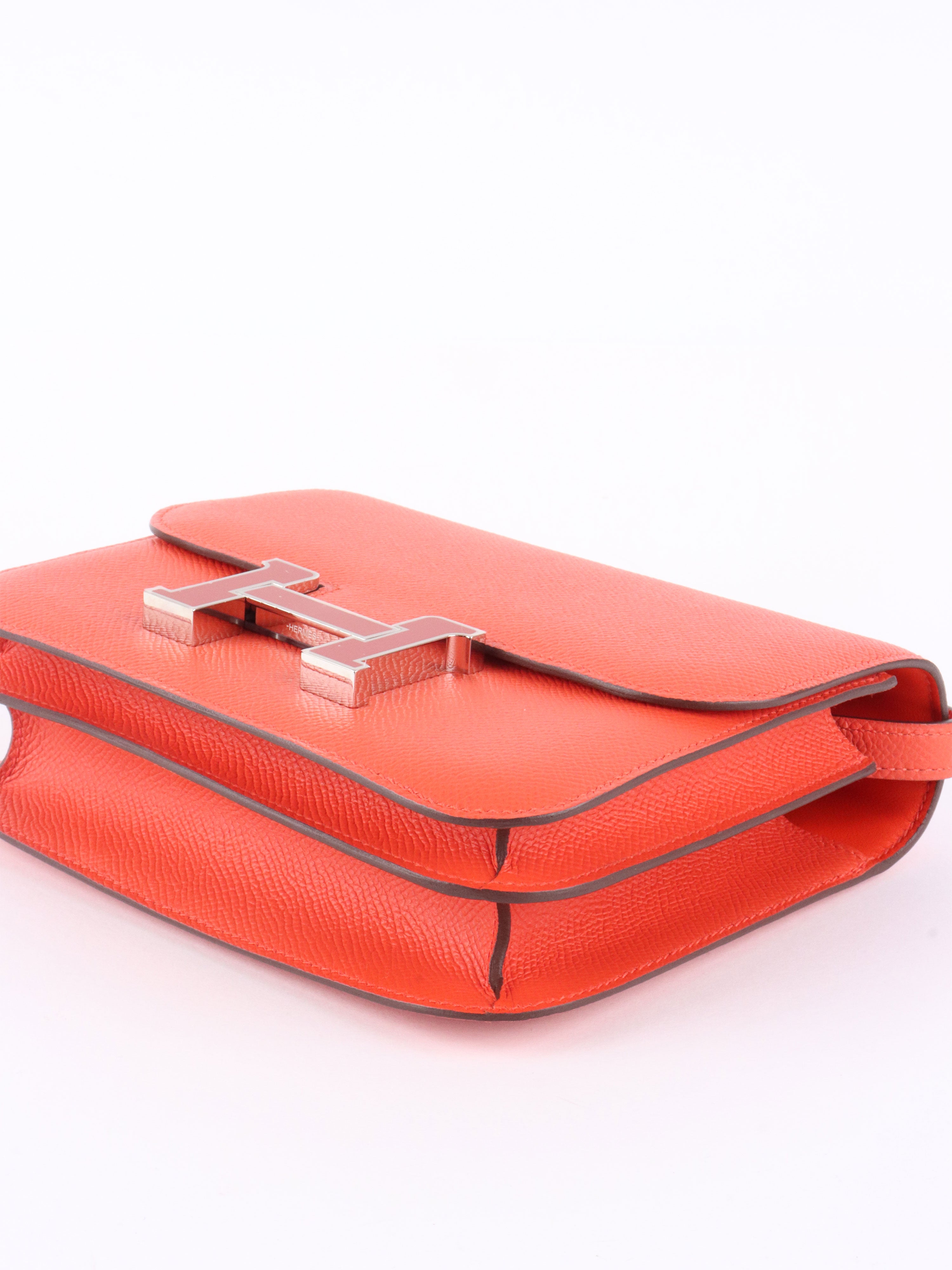 Hermes Constance 18 Epsom Sanguine Enamel and Palladium Hardware