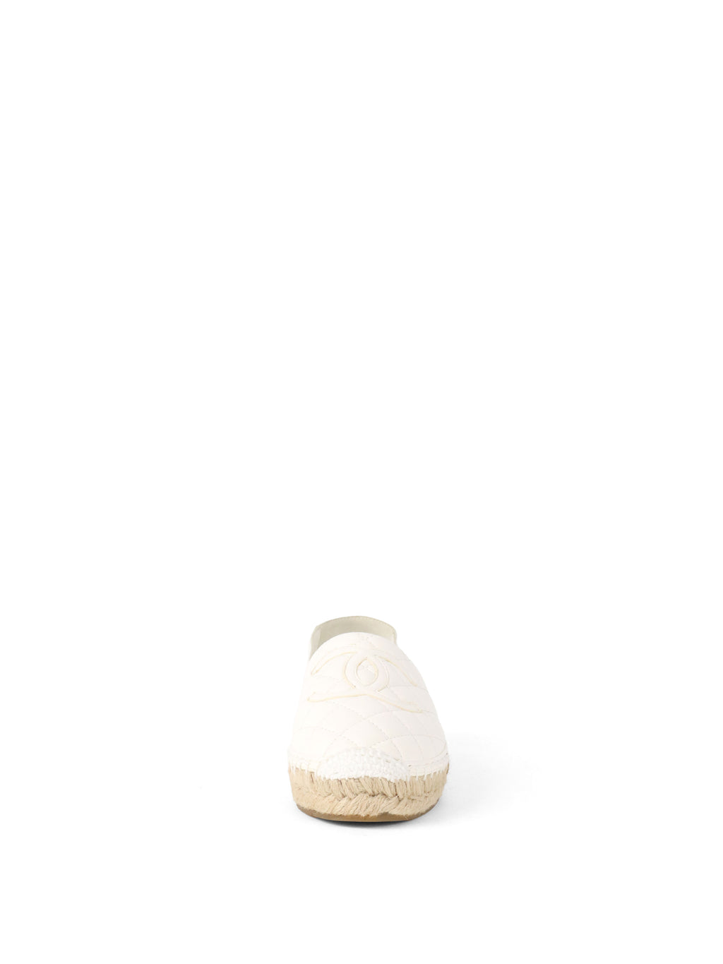 Chanel White Lambskin CC Espadrilles size 35