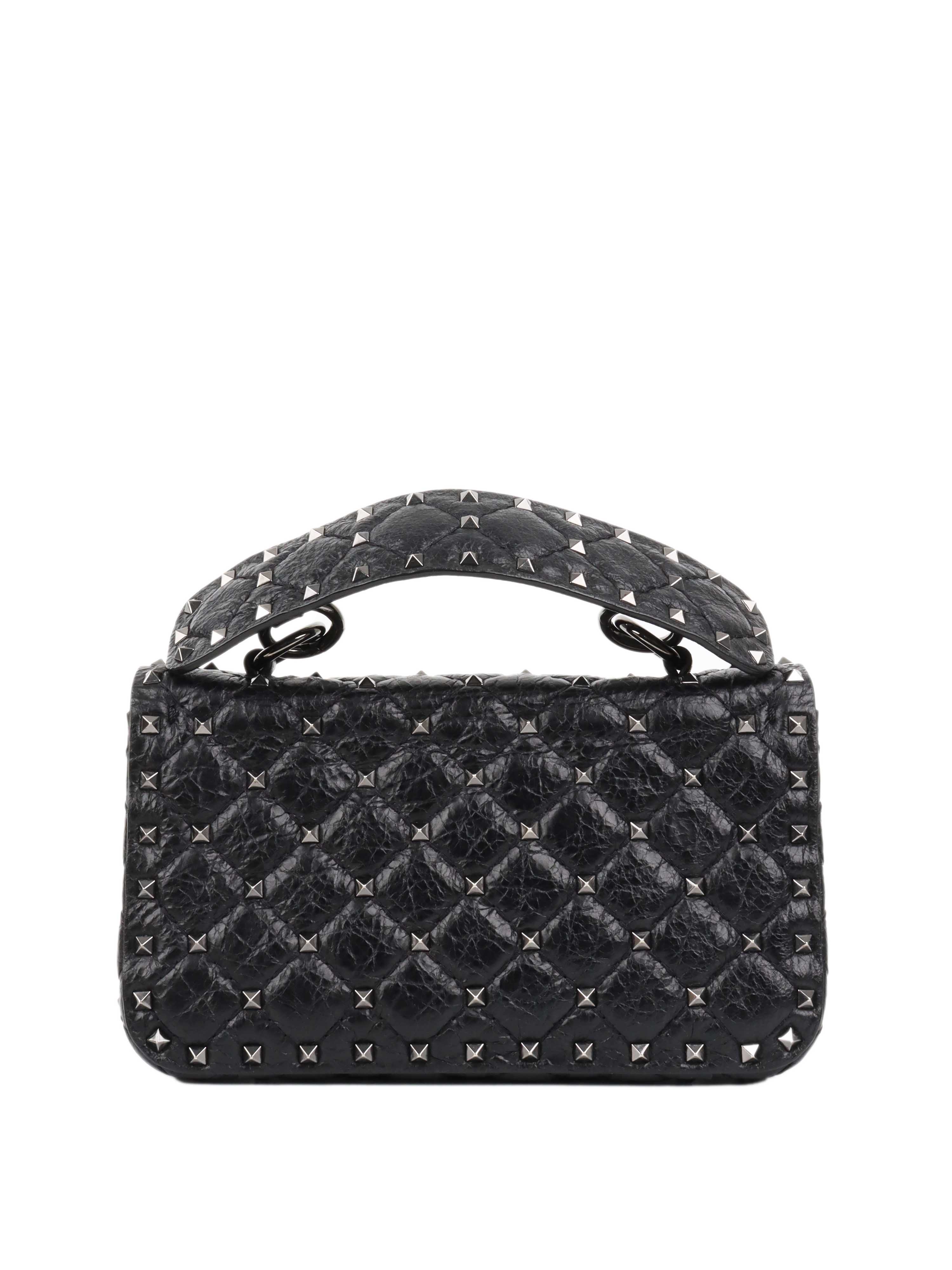 Valentino Black Rockstud Small Shoulder Bag.