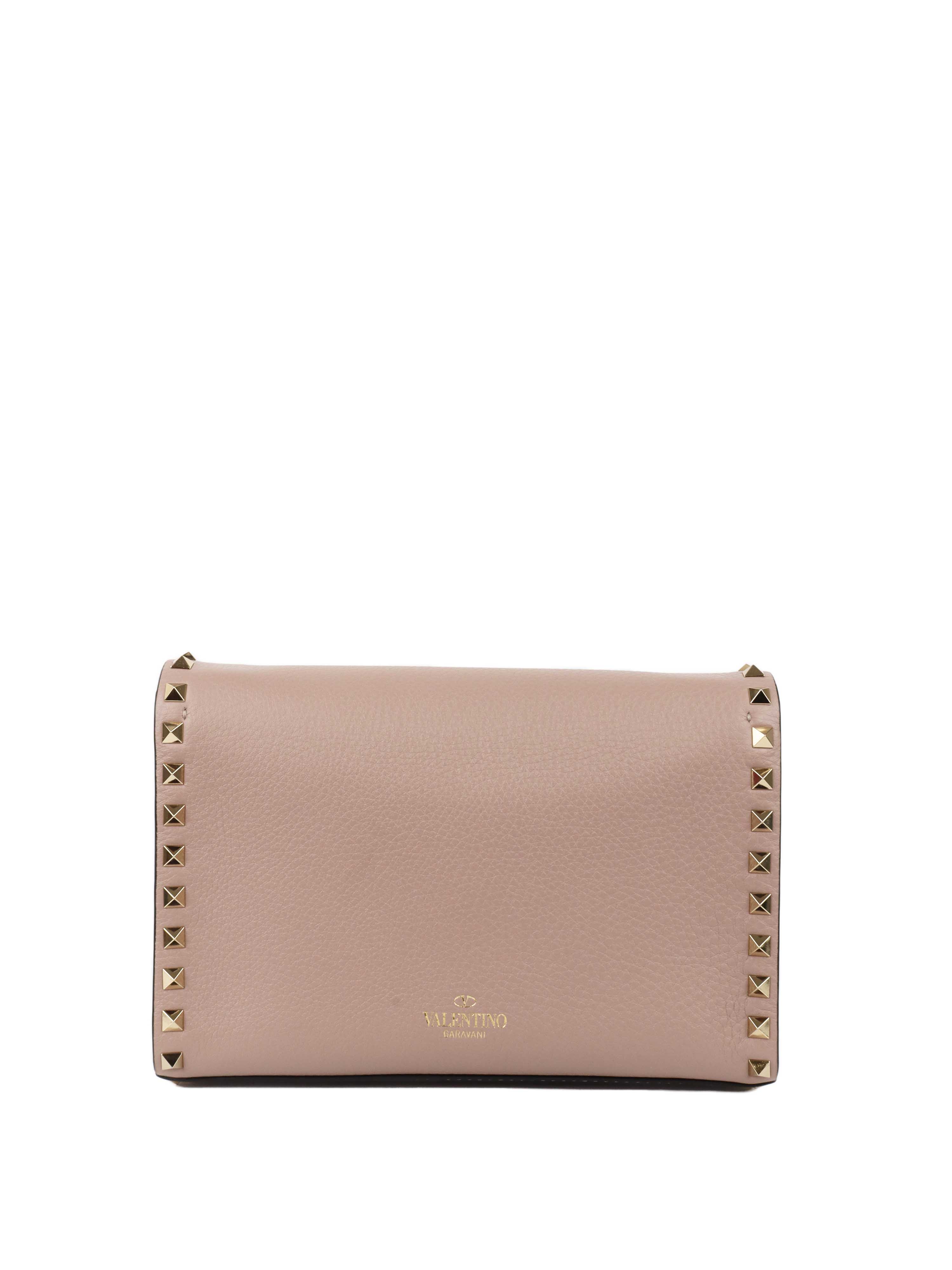 Valentino Small Rockstud Grainy Calfskin Crossbody Bag.