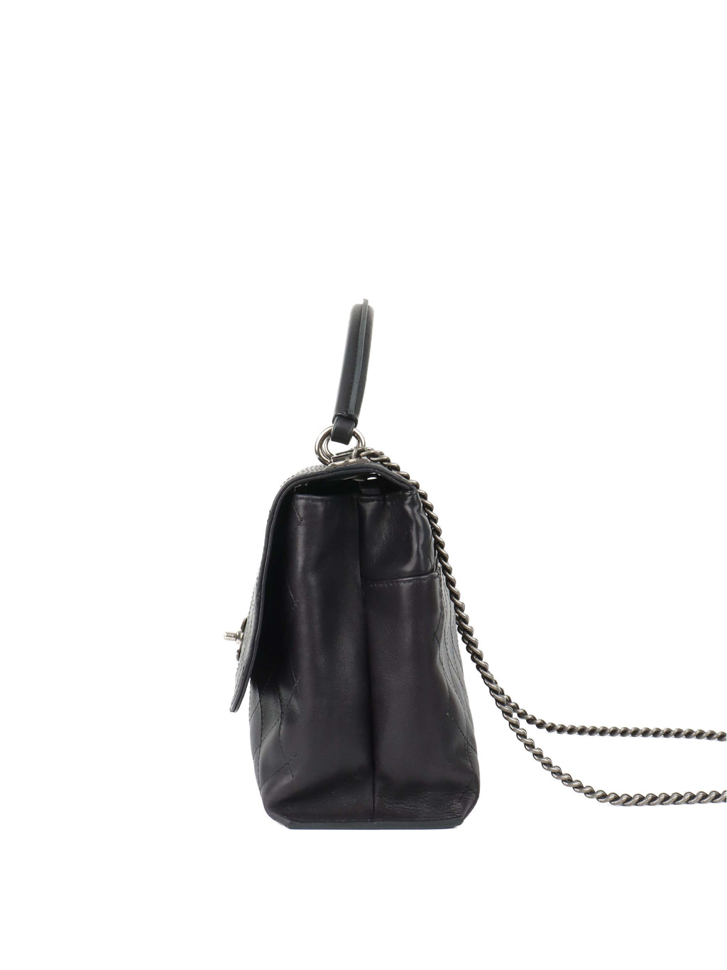 Chanel Black Lambskin 2016 Two - Way Bag SHW.