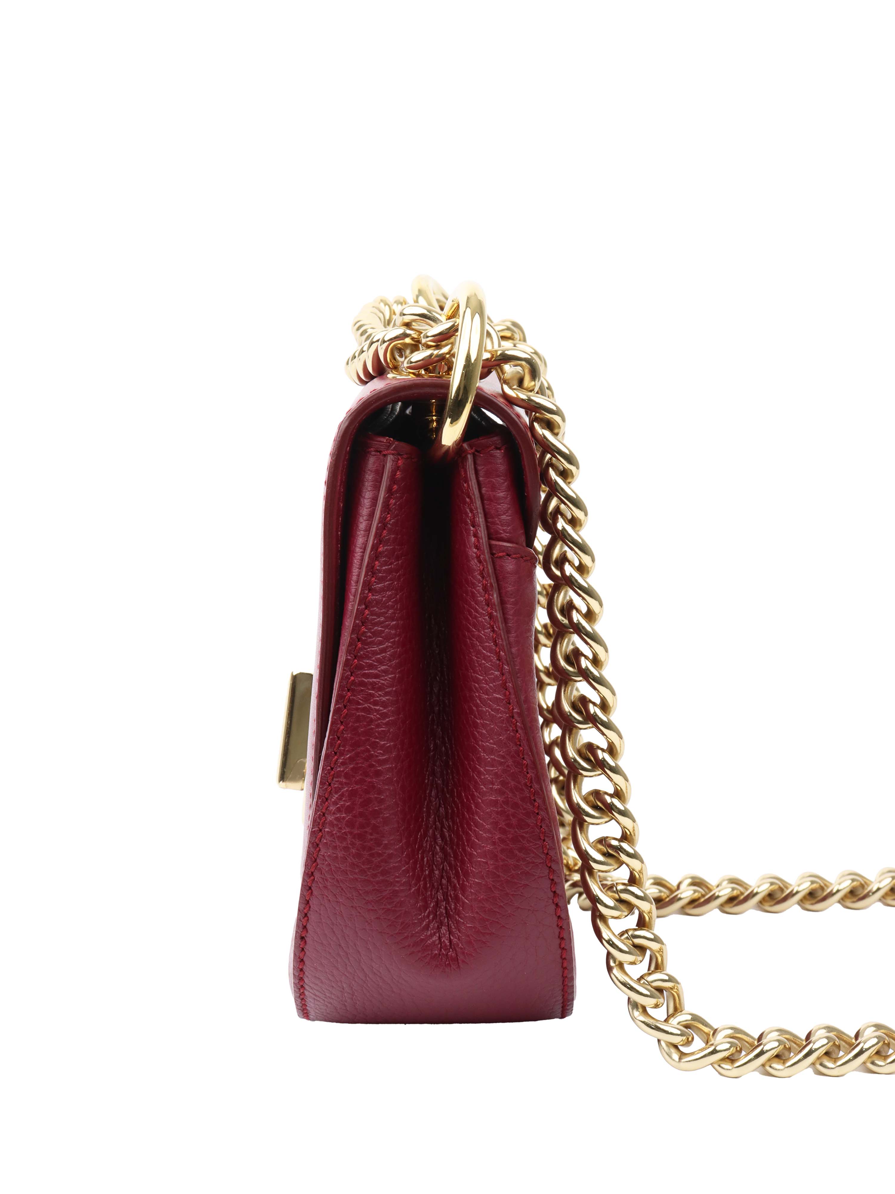 Dolce & Gabbana Burgundy Chain Shoulder Bag.