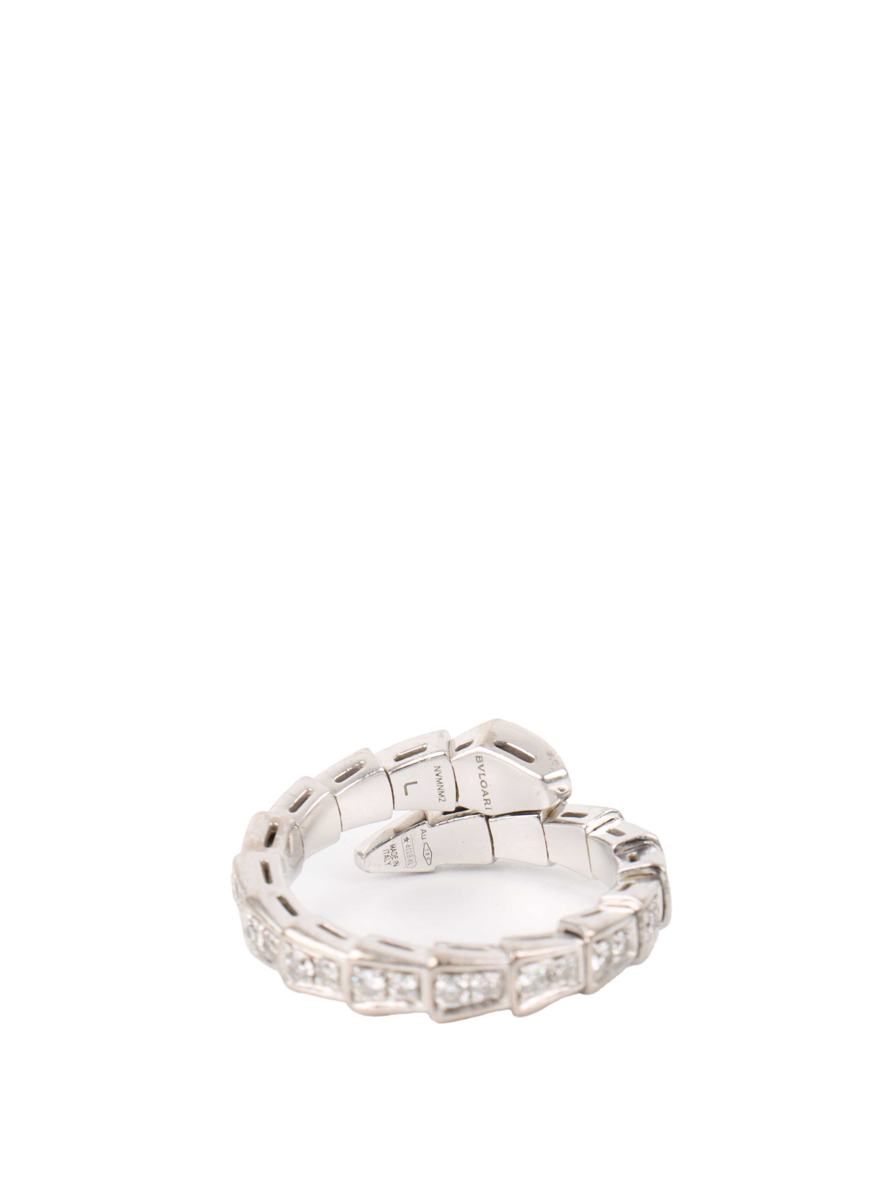 Bvlgari Serpenti Ring in White Gold & Diamonds.