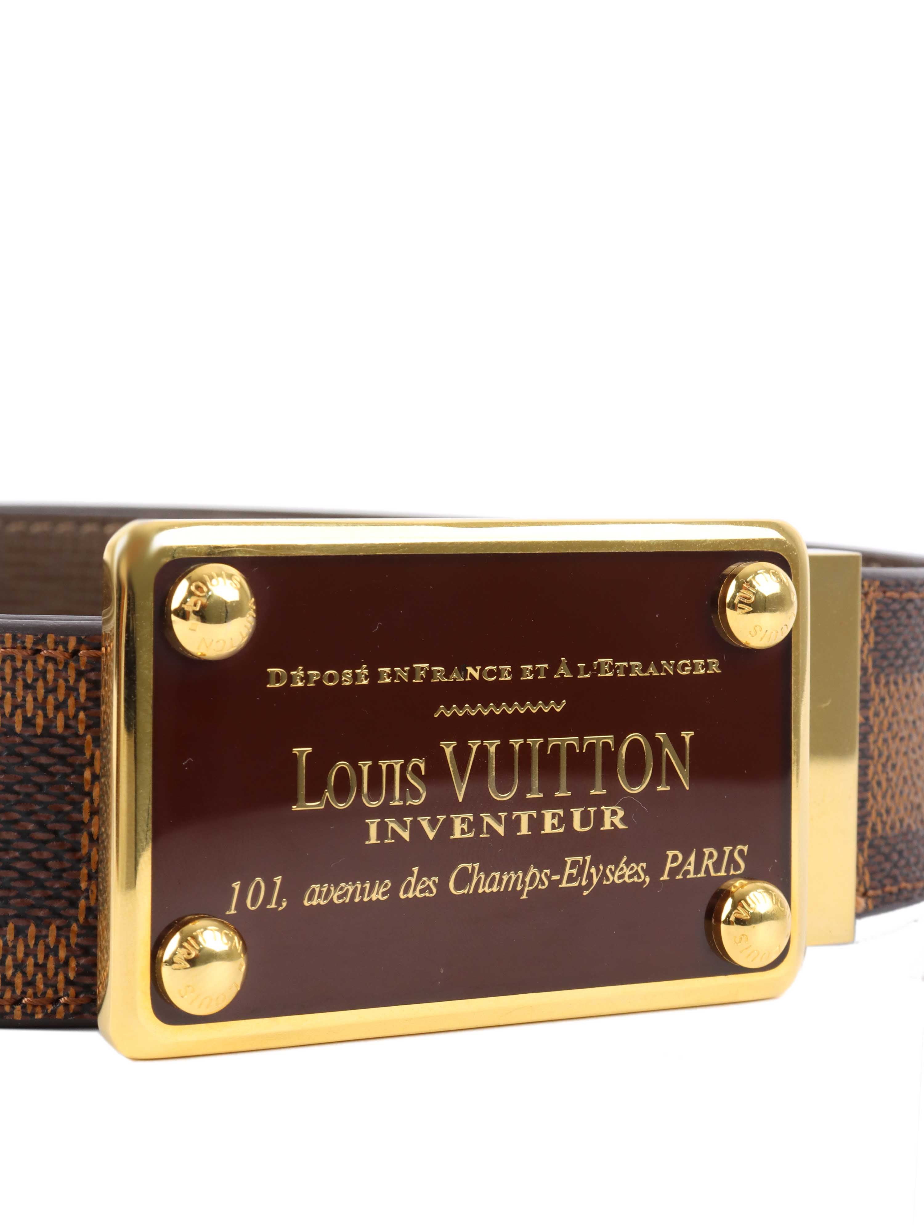 Louis Vuitton Damier Ebene Inventeur Belt. – Votre Luxe