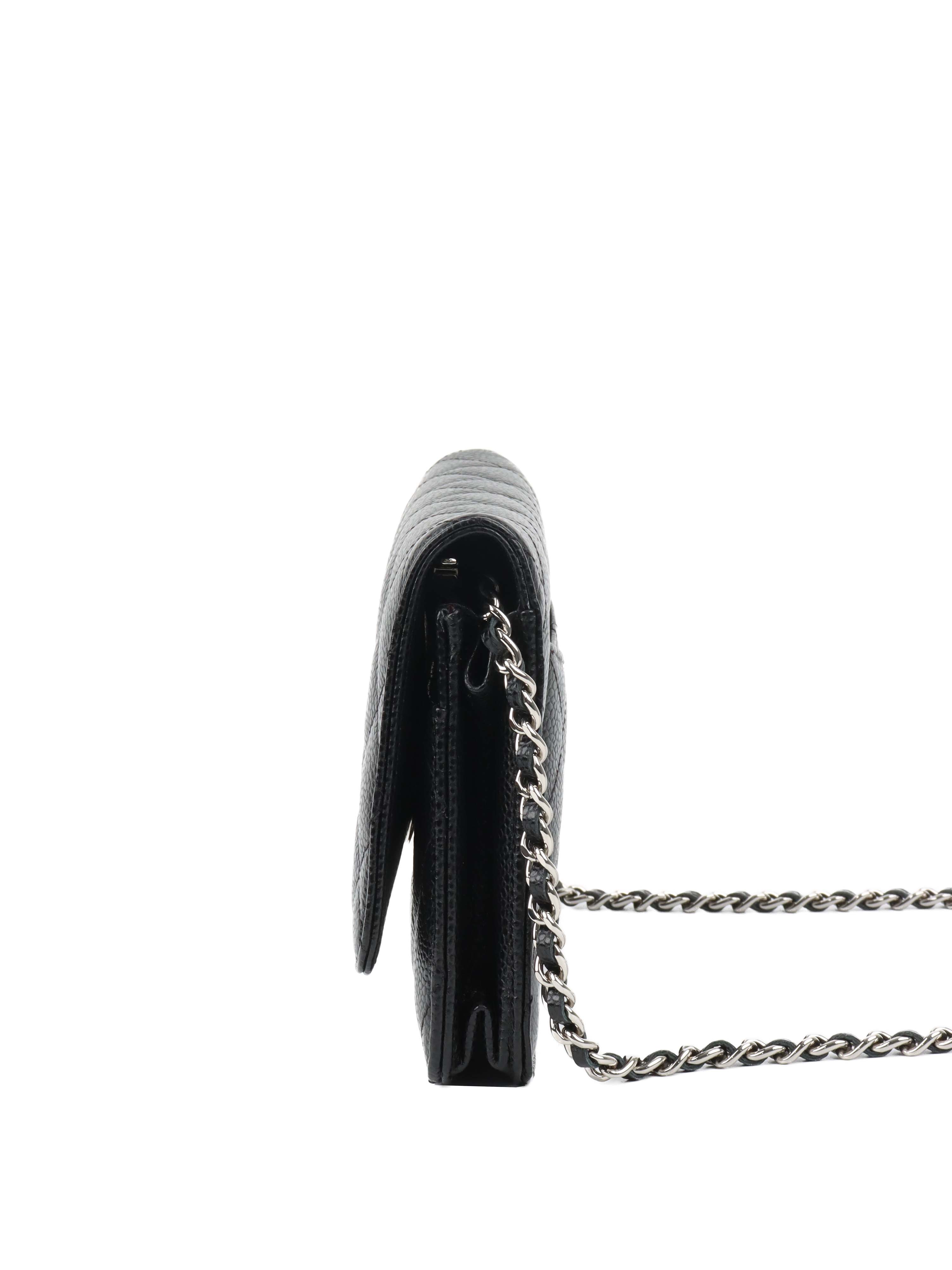 Chanel Caviar Black Wallet on Chain SHW.