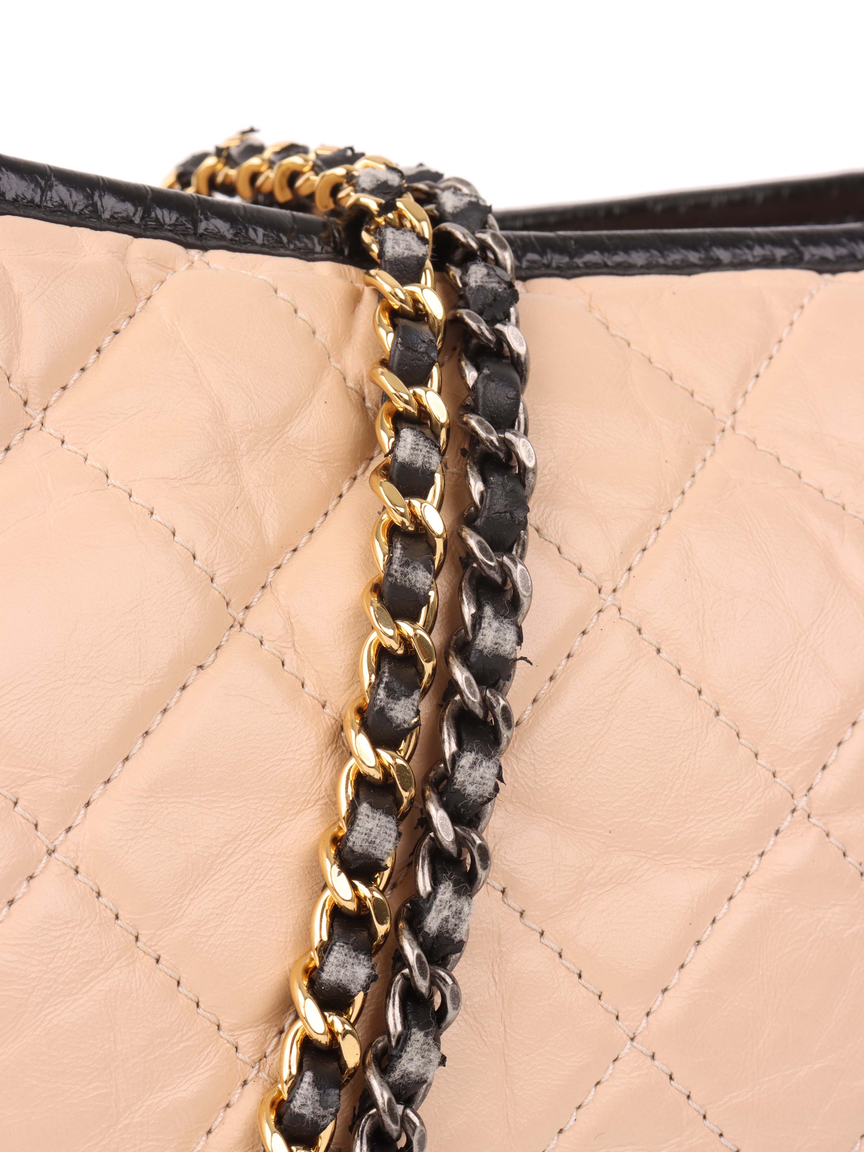 Chanel Large Gabrielle Black and Beige Shoulder Bag.