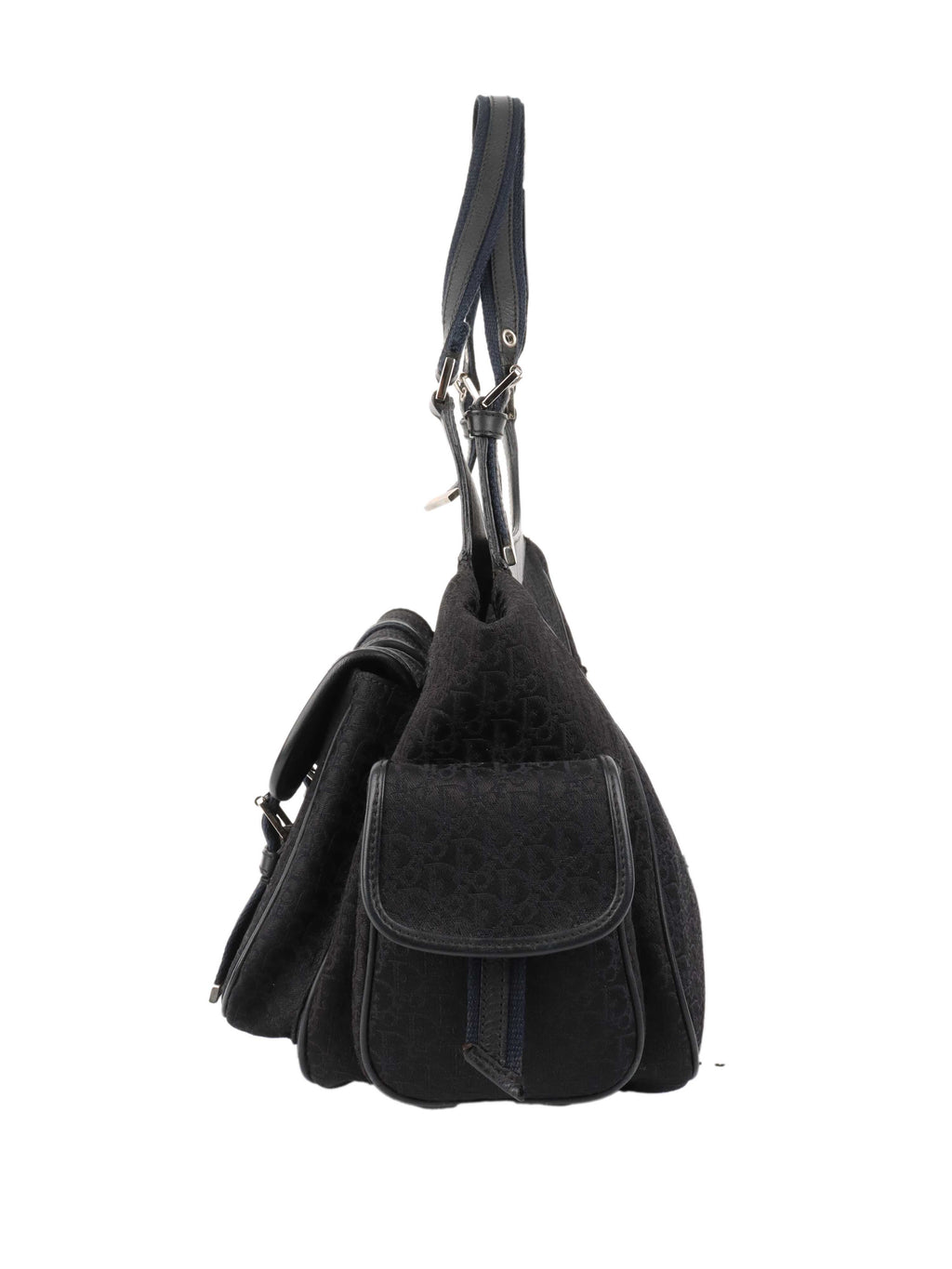 Dior Black Vintage Canvas Pocket Bag.
