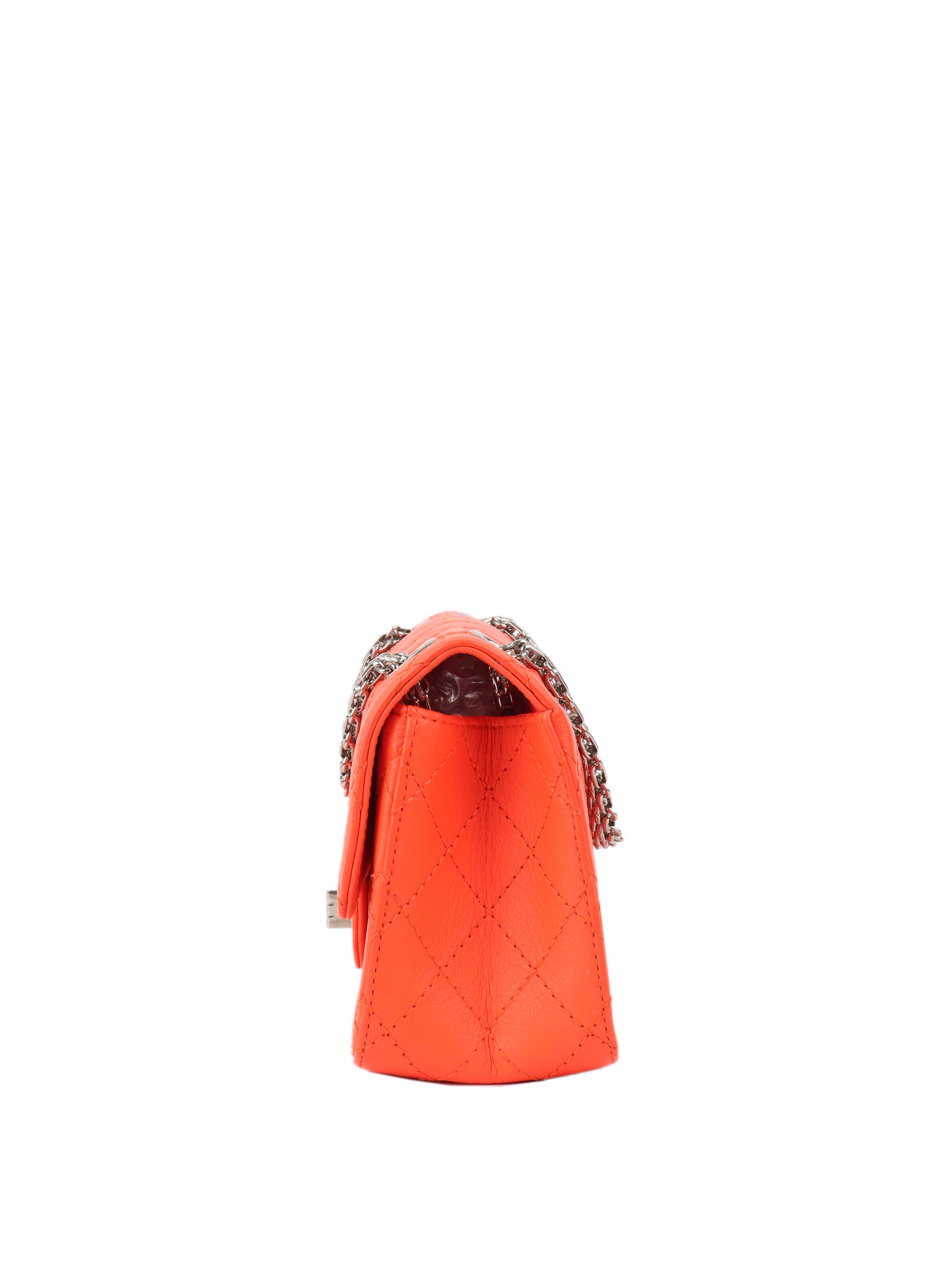 Chanel Small Bright Orange 2.55 Bag SHW.