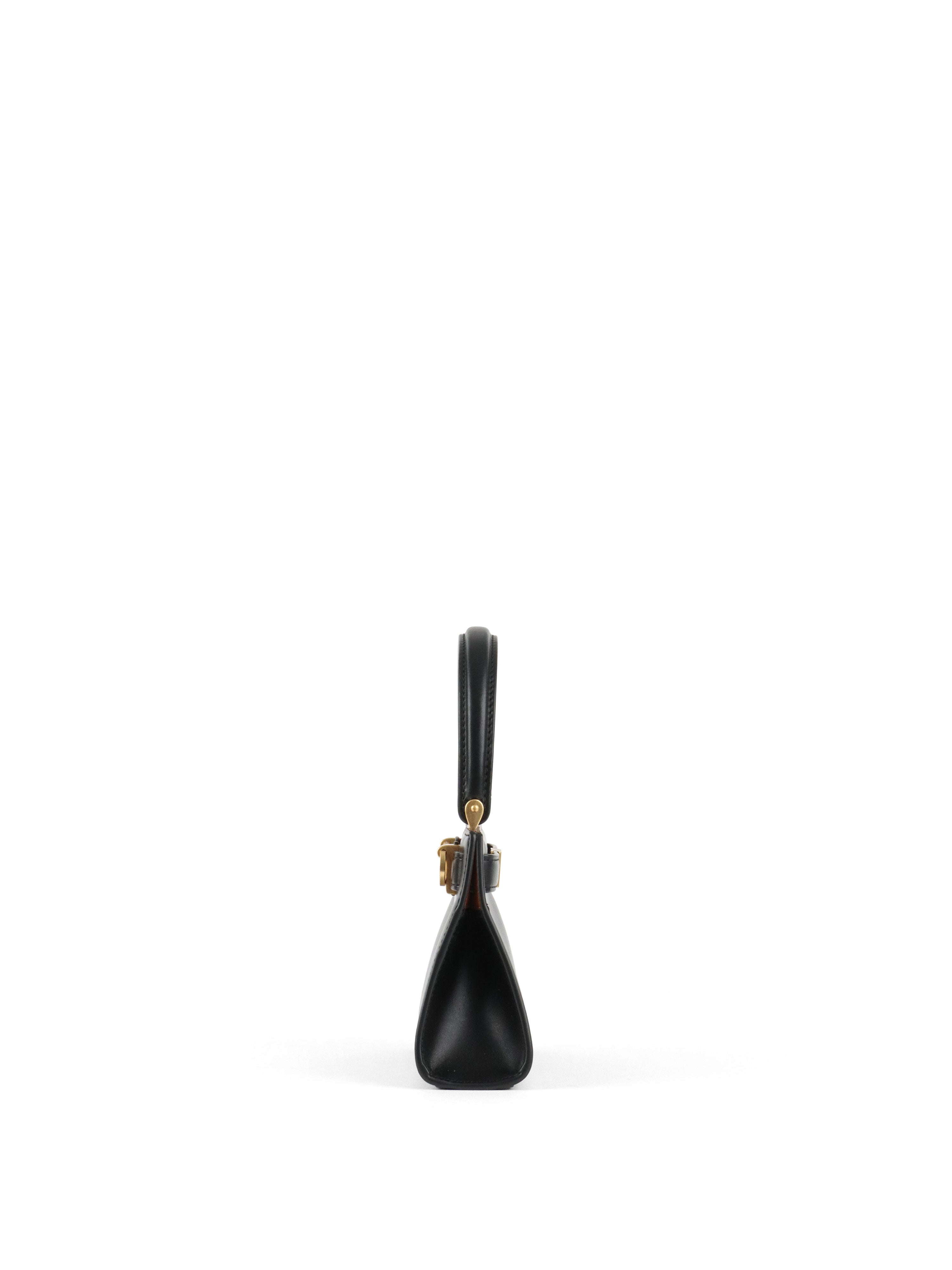 Tory Burch Black Mini Lee Radziwill Top Handle Bag GHW