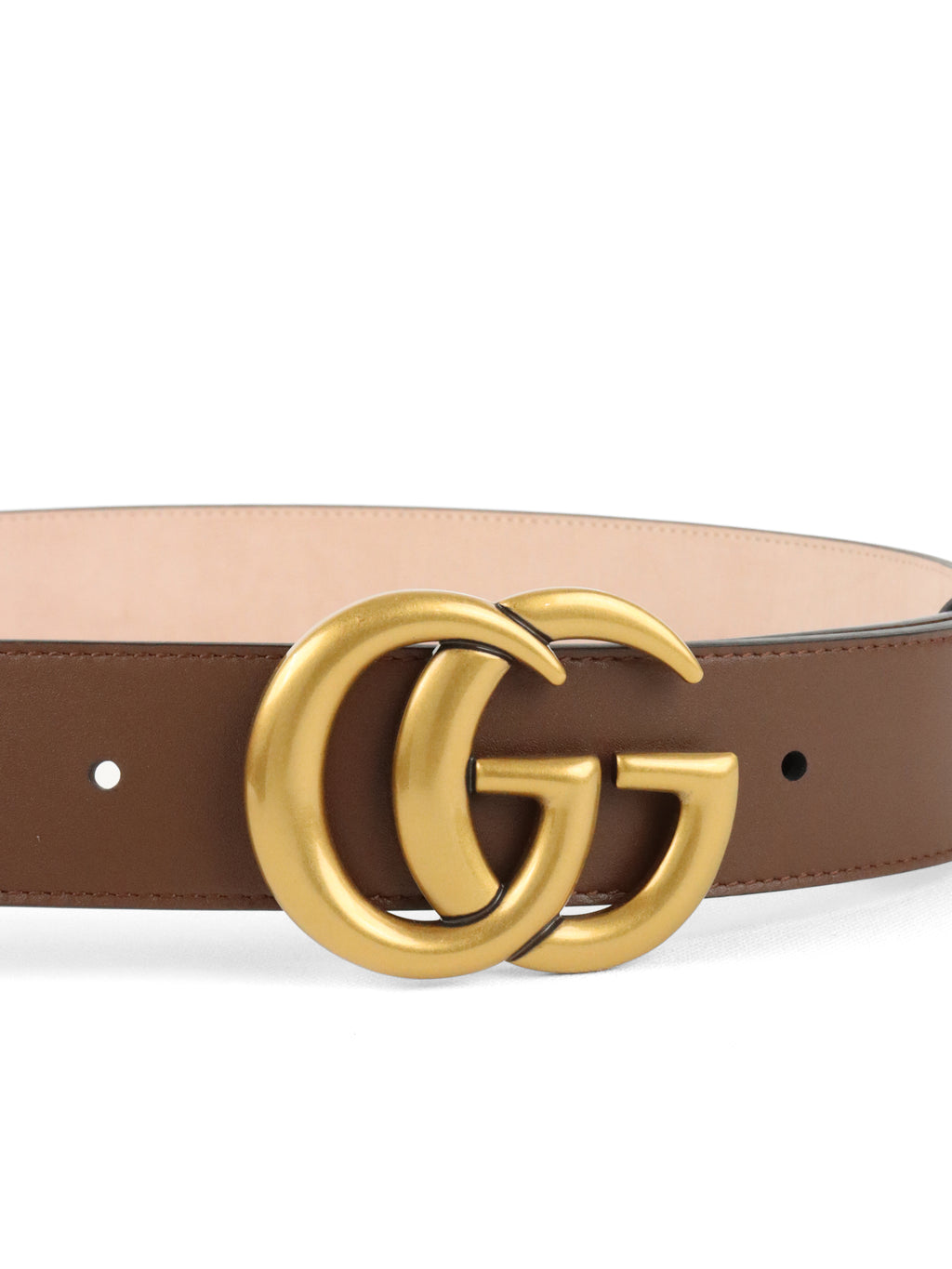 Gucci Ebony & Brown Leather GG Marmont Buckle Belt