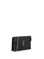 Saint Laurent Black Cassandre Envelope Chain Wallet