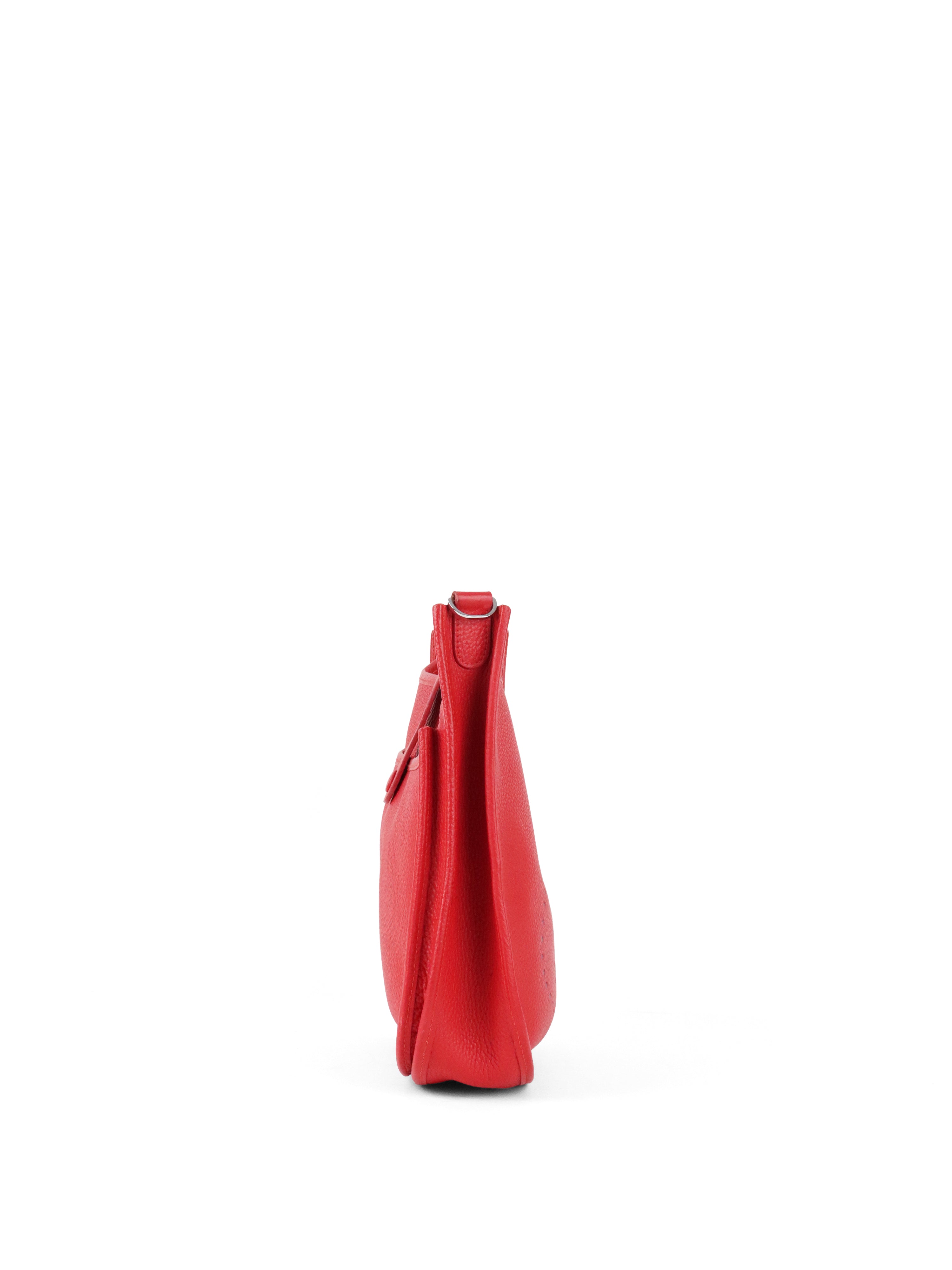 Hermes Taurillon Clemence Q5 Rouge Casaque Evelyne 29 Stamp Square J