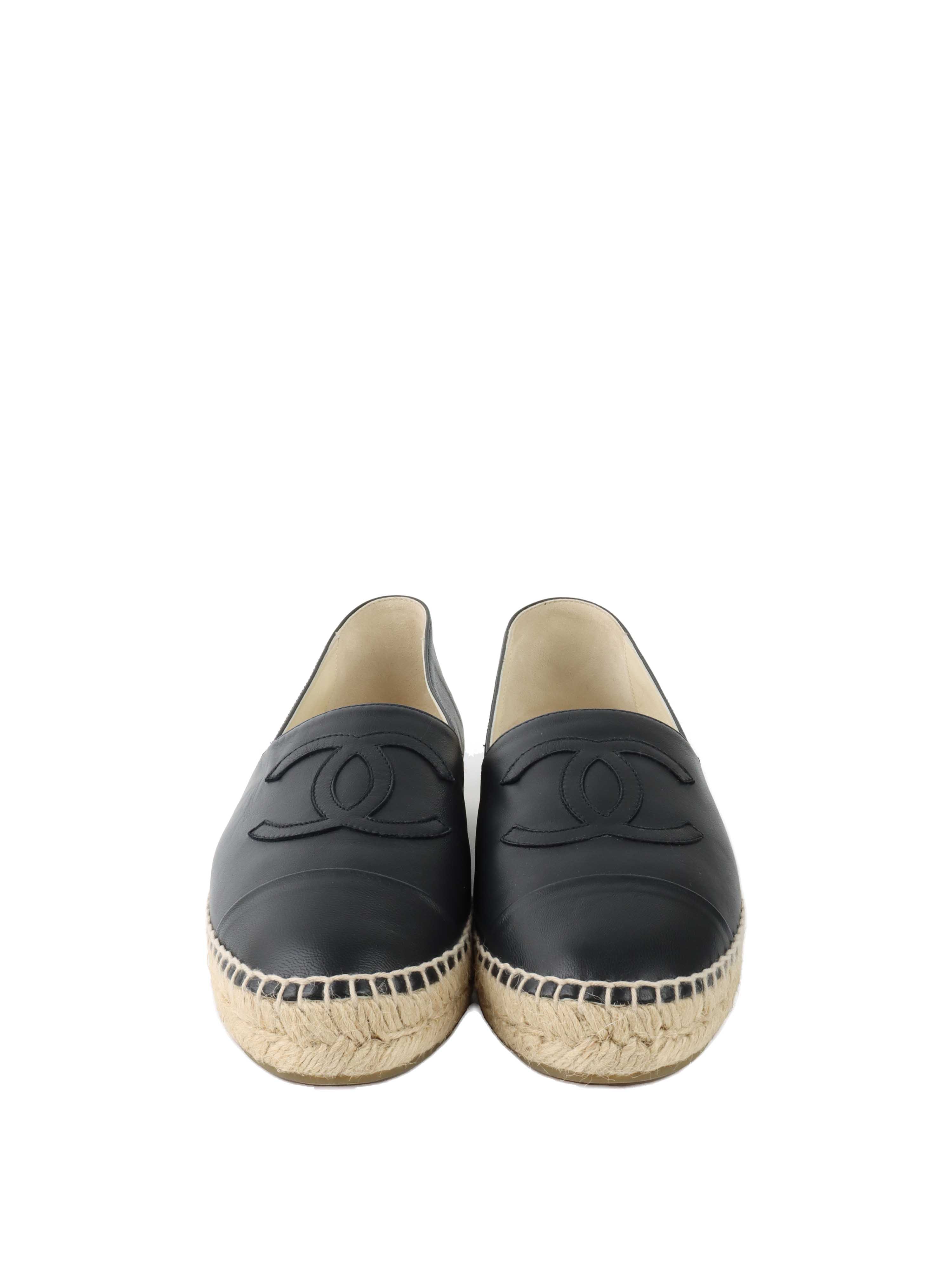 Chanel Black Espadrilles Size 39.