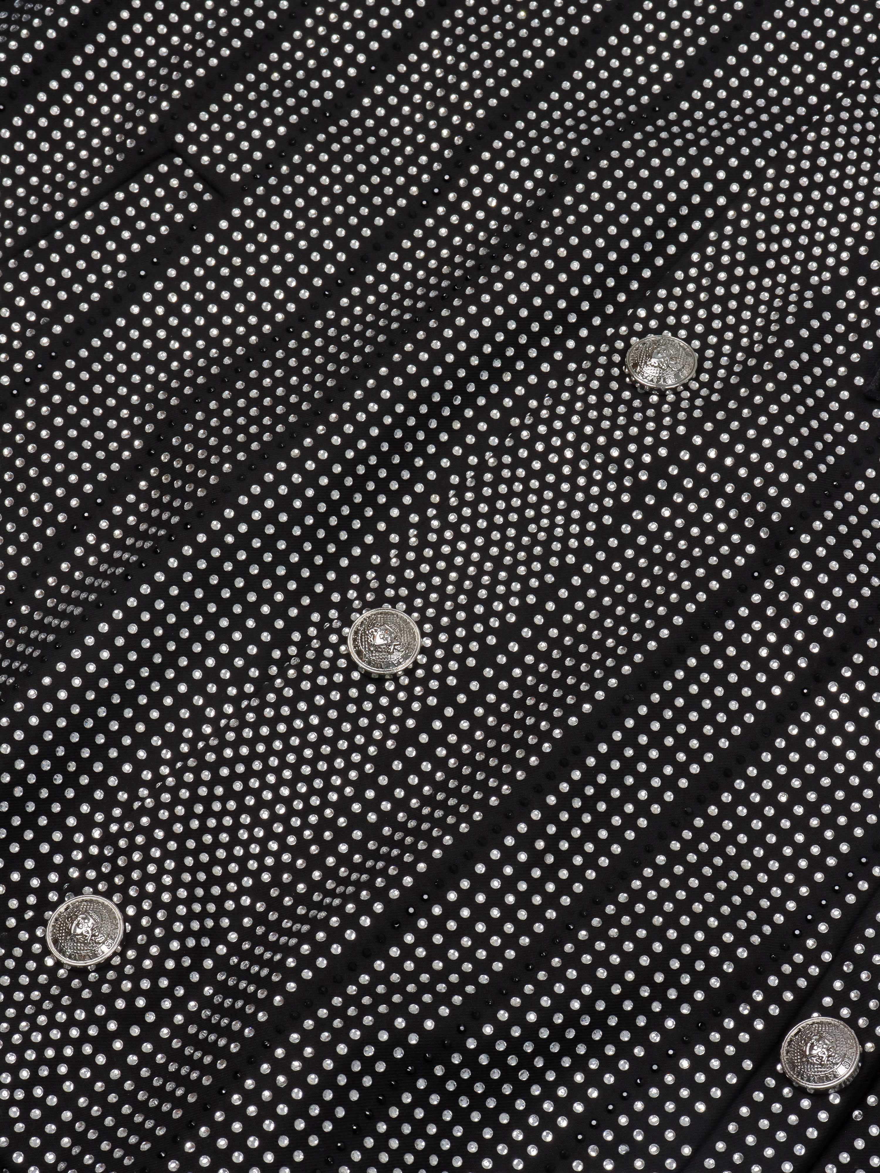 Balmain 1946 Strass Striped Bomber Jacket.