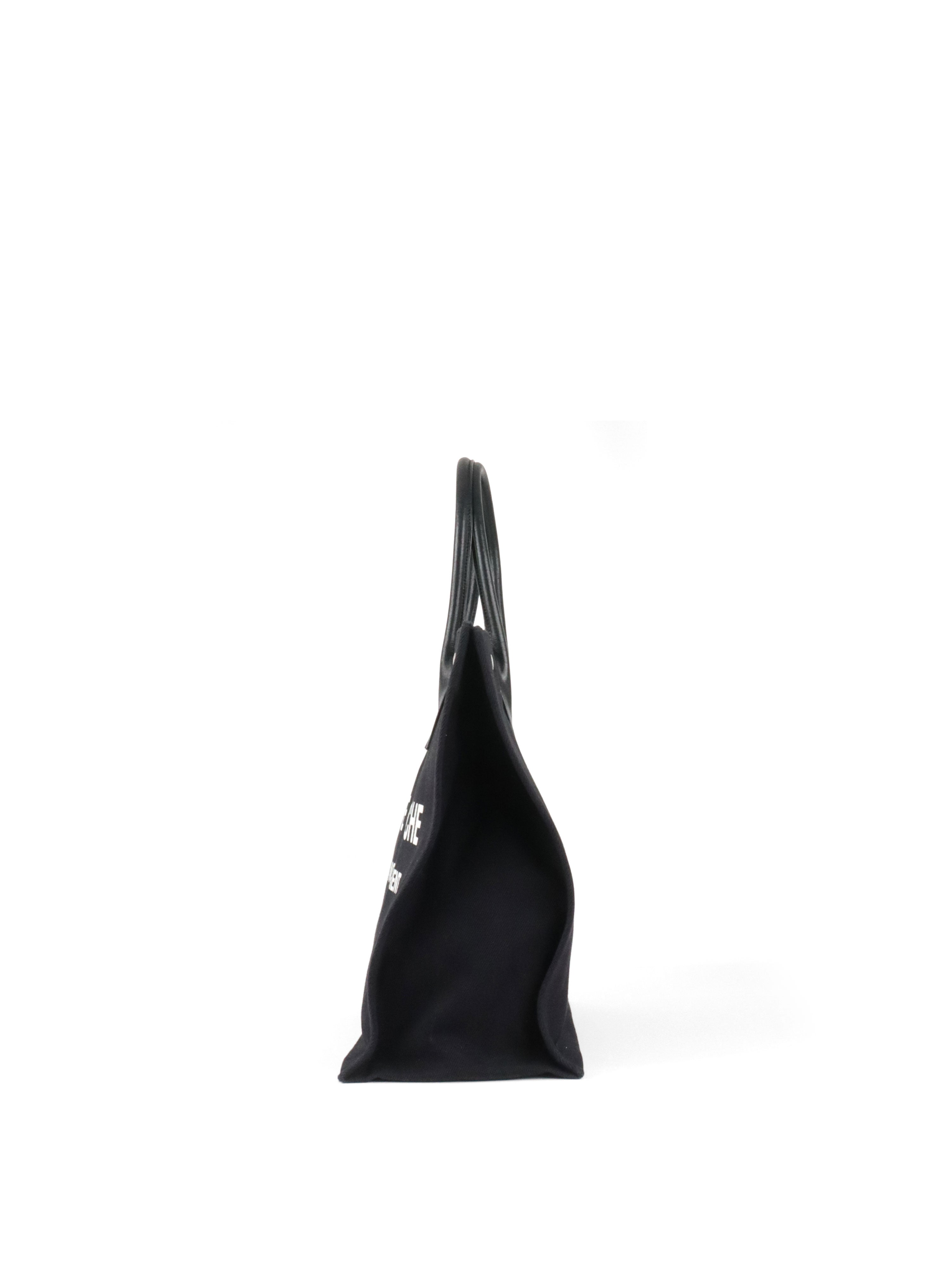 Saint Laurent Black Canvas Rive Gauche Large Tote Bag