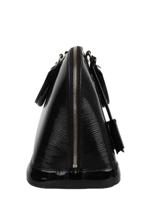 Louis Vuitton Shiny Pebbled Leather Duffle Bag Black