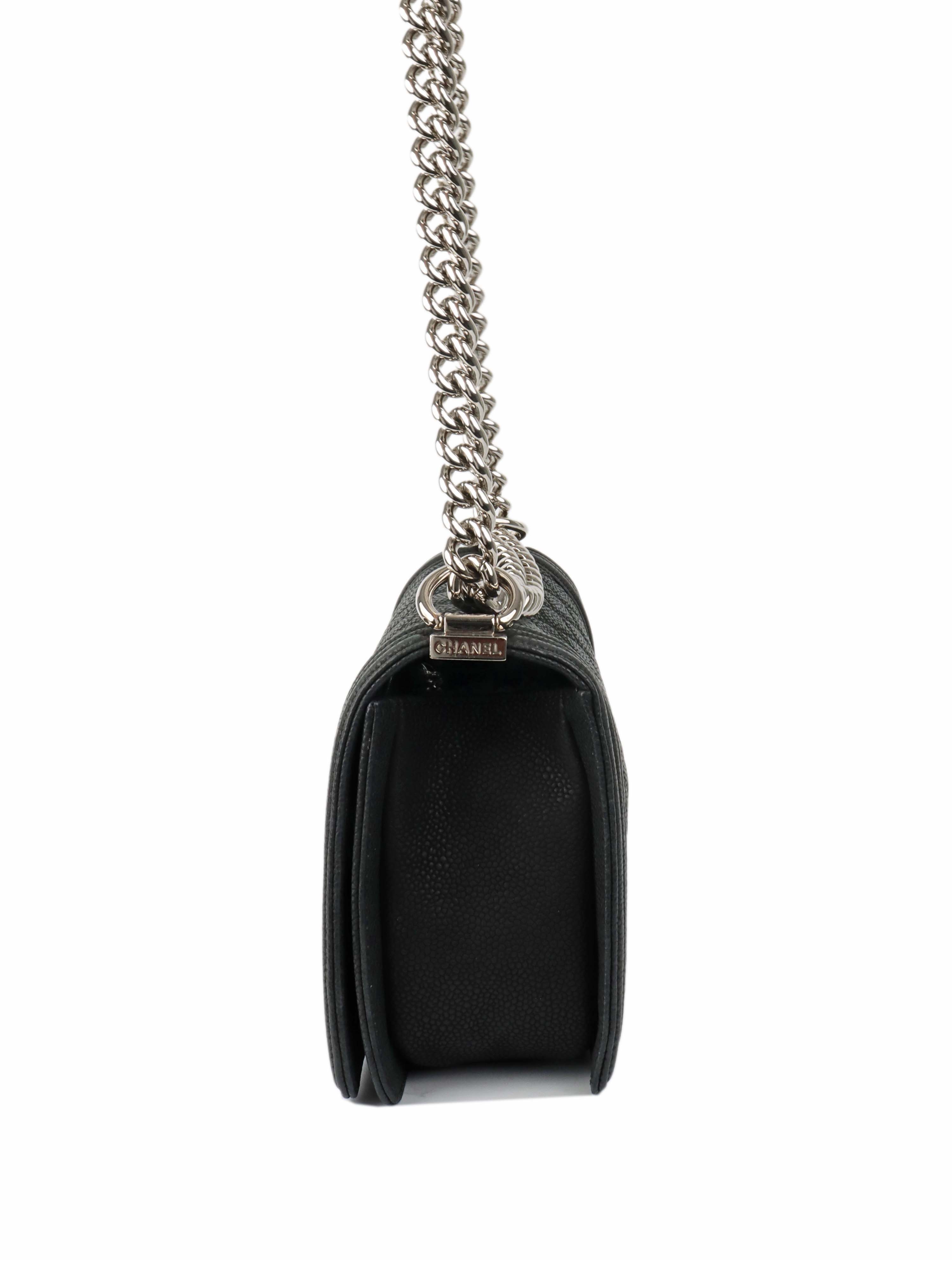 Chanel Black Medium Soft Caviar Boy Bag SHW.