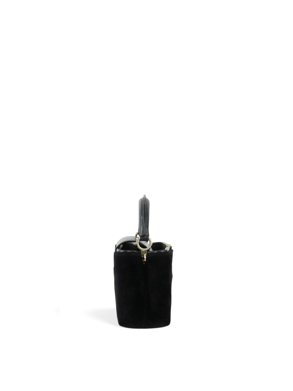 Louis Vuitton Black Sherling Mini East West Capucines